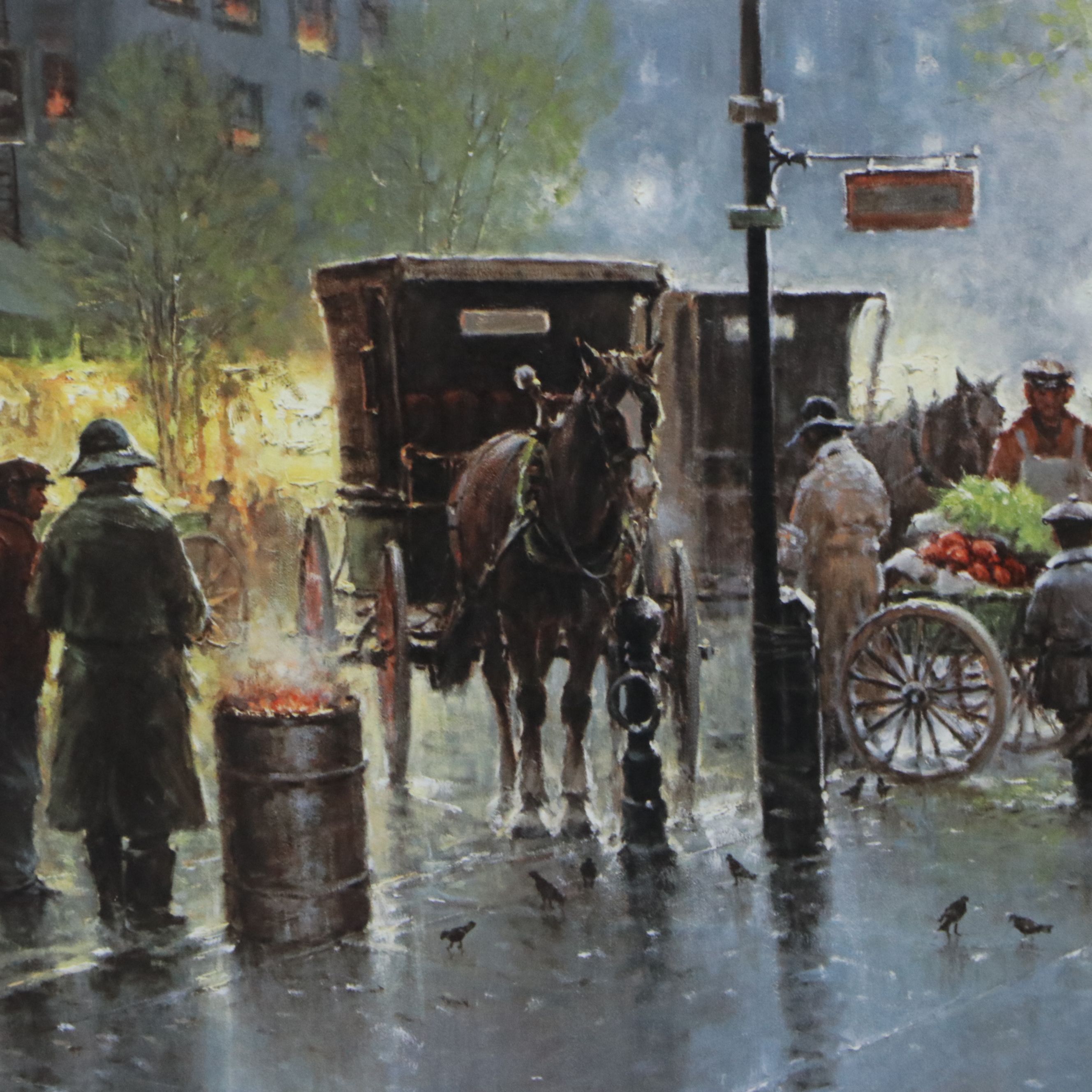 G. Harvey Offset Lithograph "Immigrants in a New Land," 1991