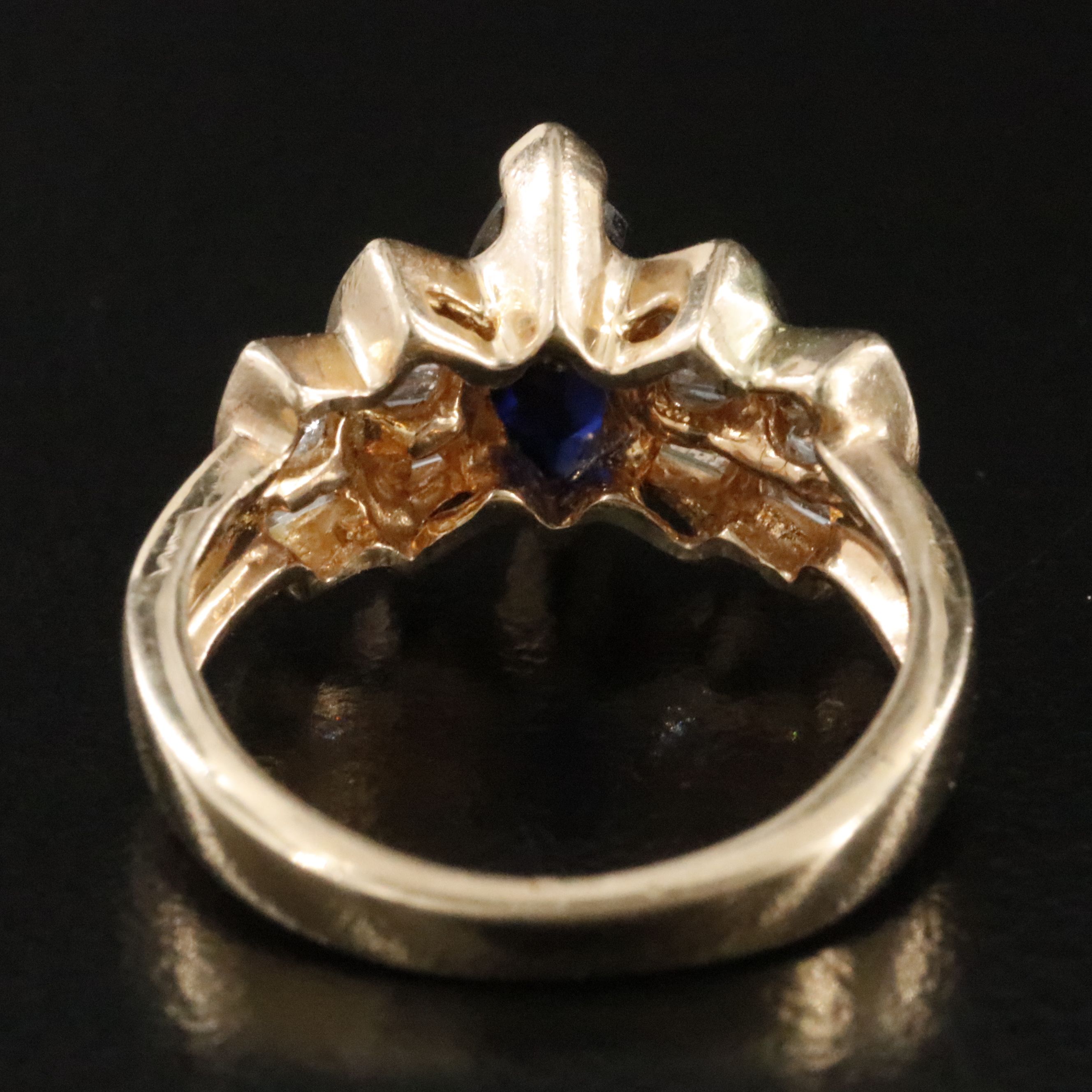 10K Sapphire and Diamond Ring