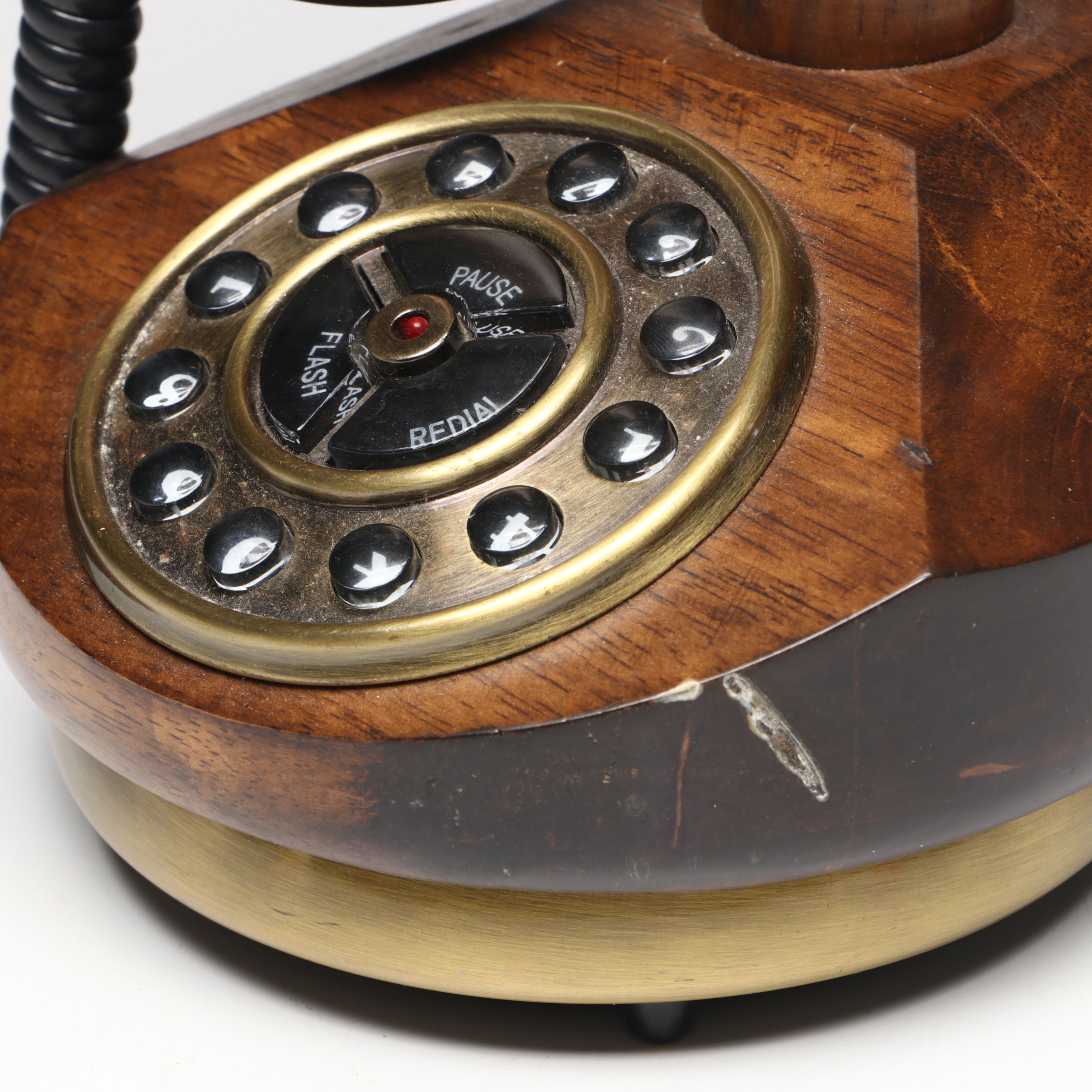 Vintage Candlestick Style Telephone with Brass Eagle Wall Hanging and More