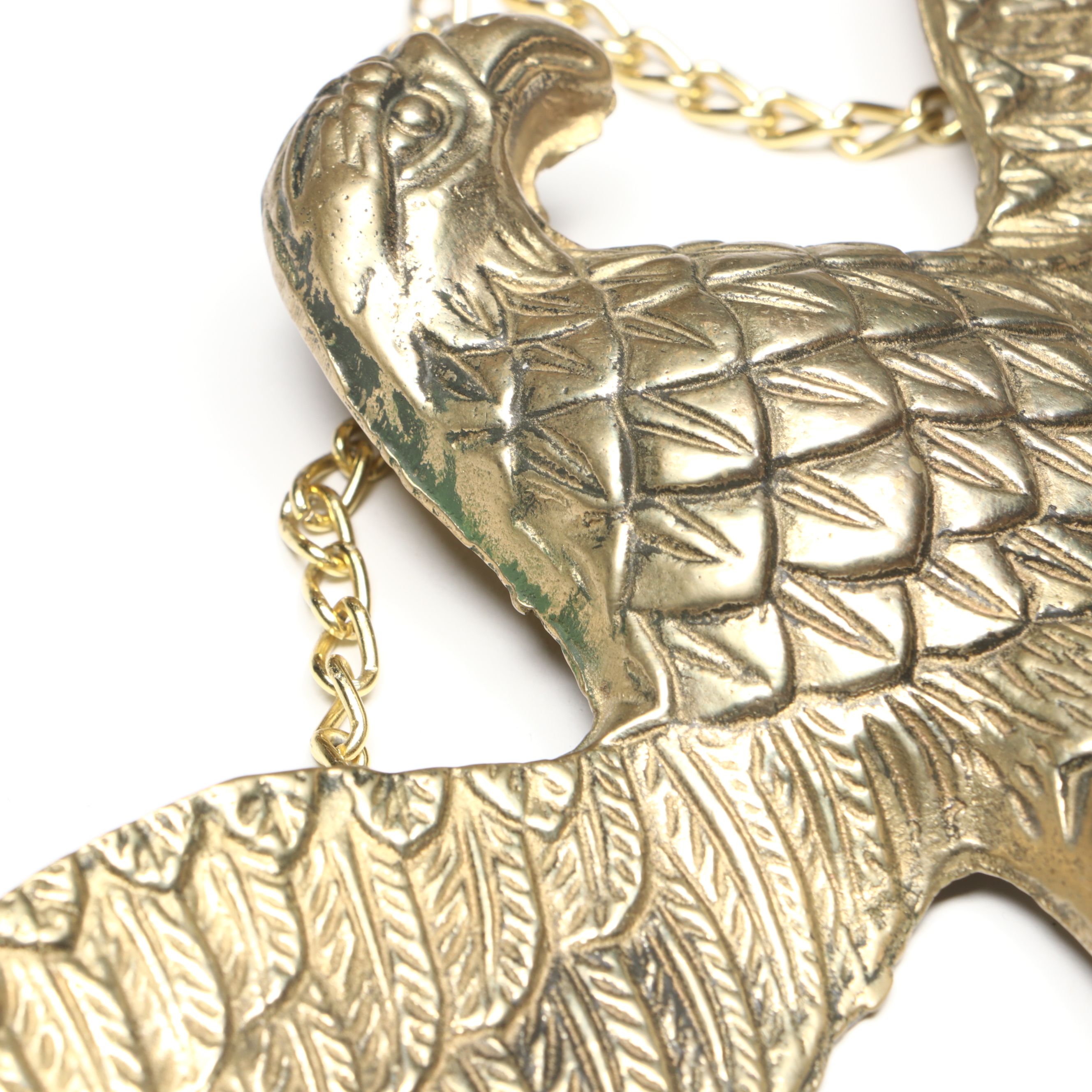 Vintage Candlestick Style Telephone with Brass Eagle Wall Hanging and More