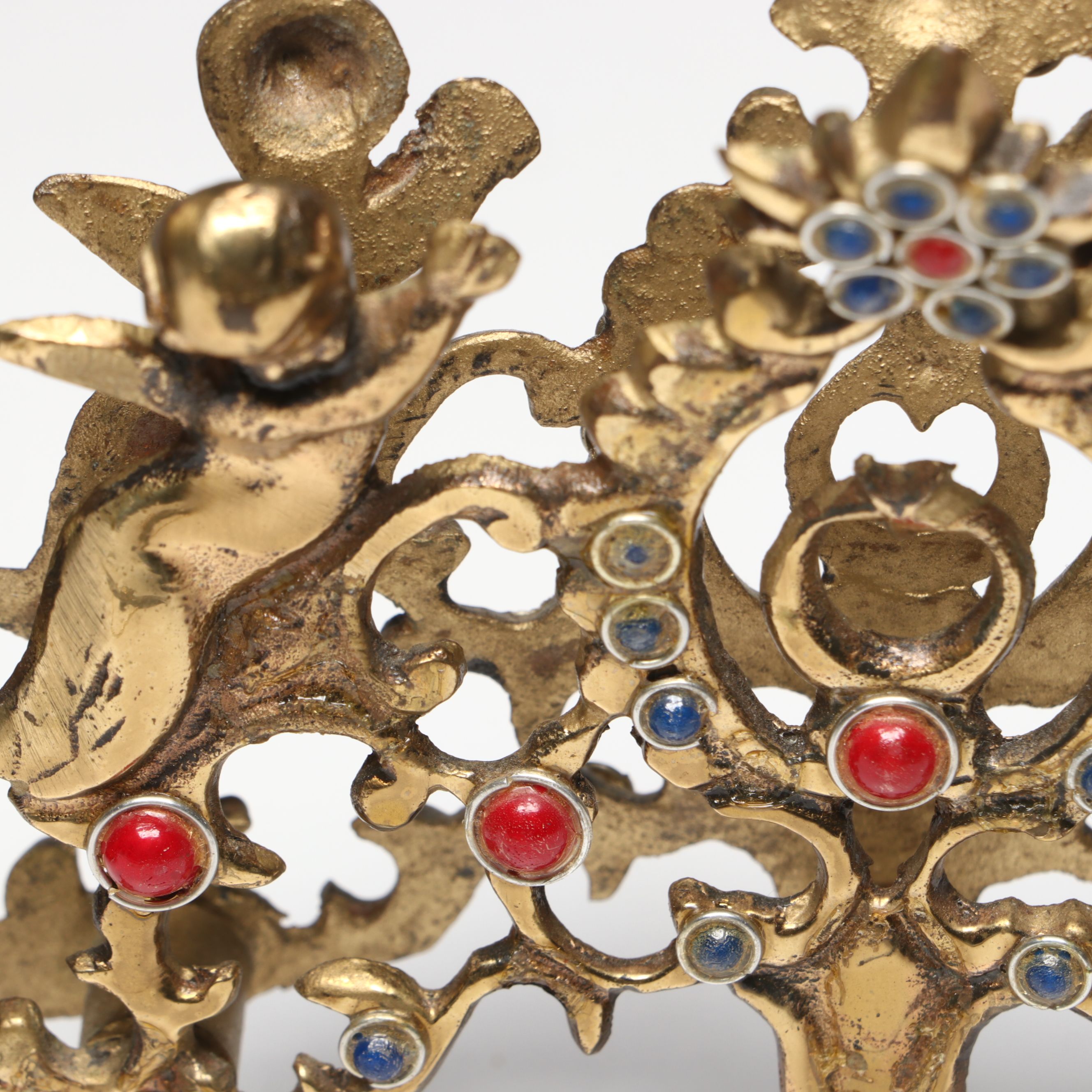 Vintage Candlestick Style Telephone with Brass Eagle Wall Hanging and More