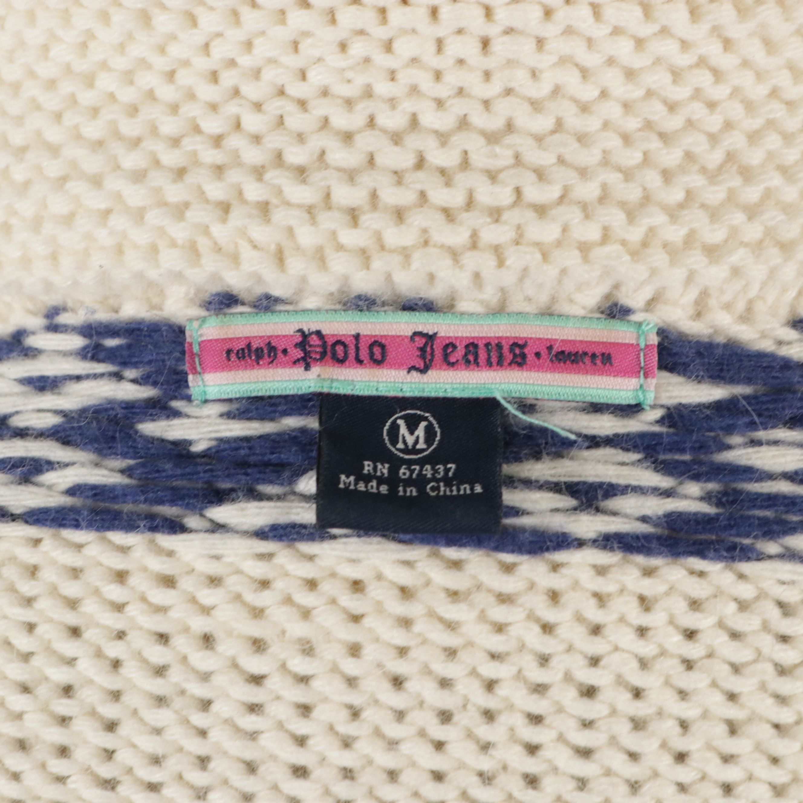 Polo Jeans Wool and Rabbit Fur Blend Nordic Style Zipper Front Jacket