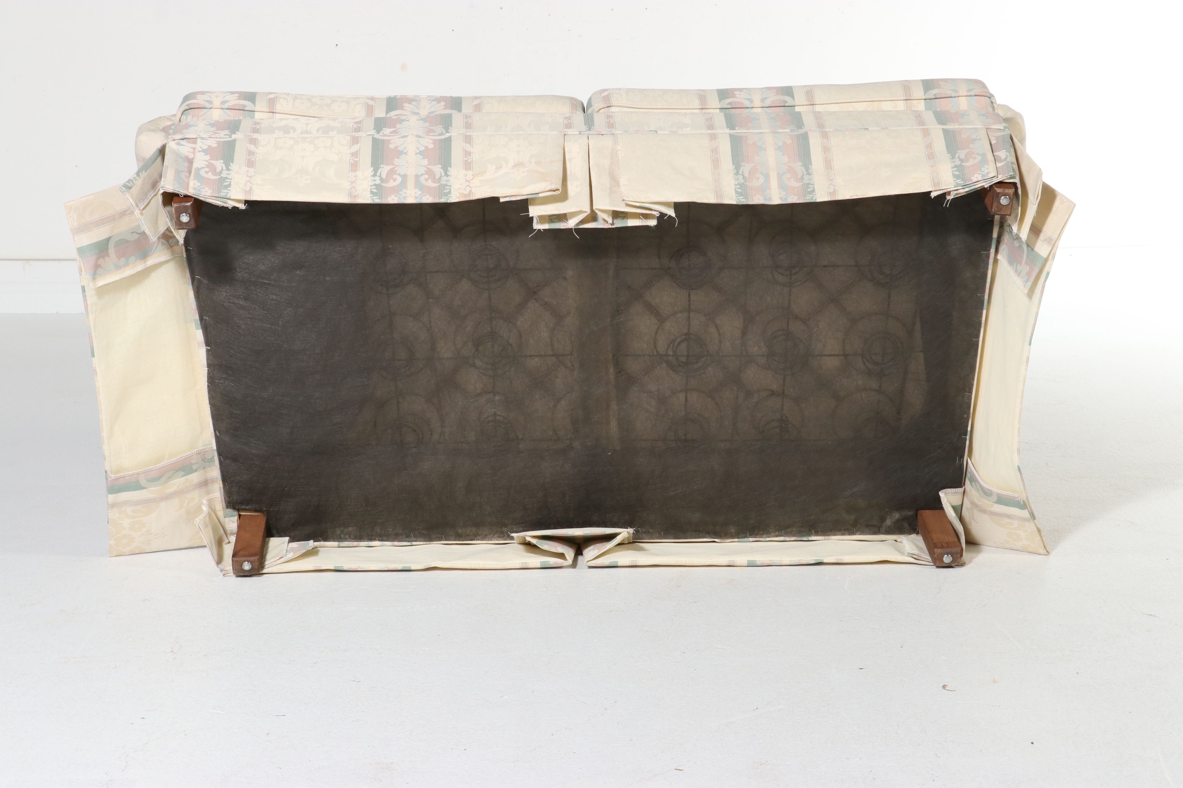 Broyhill Upholstered Striped Damask Loveseat, c. 1990s