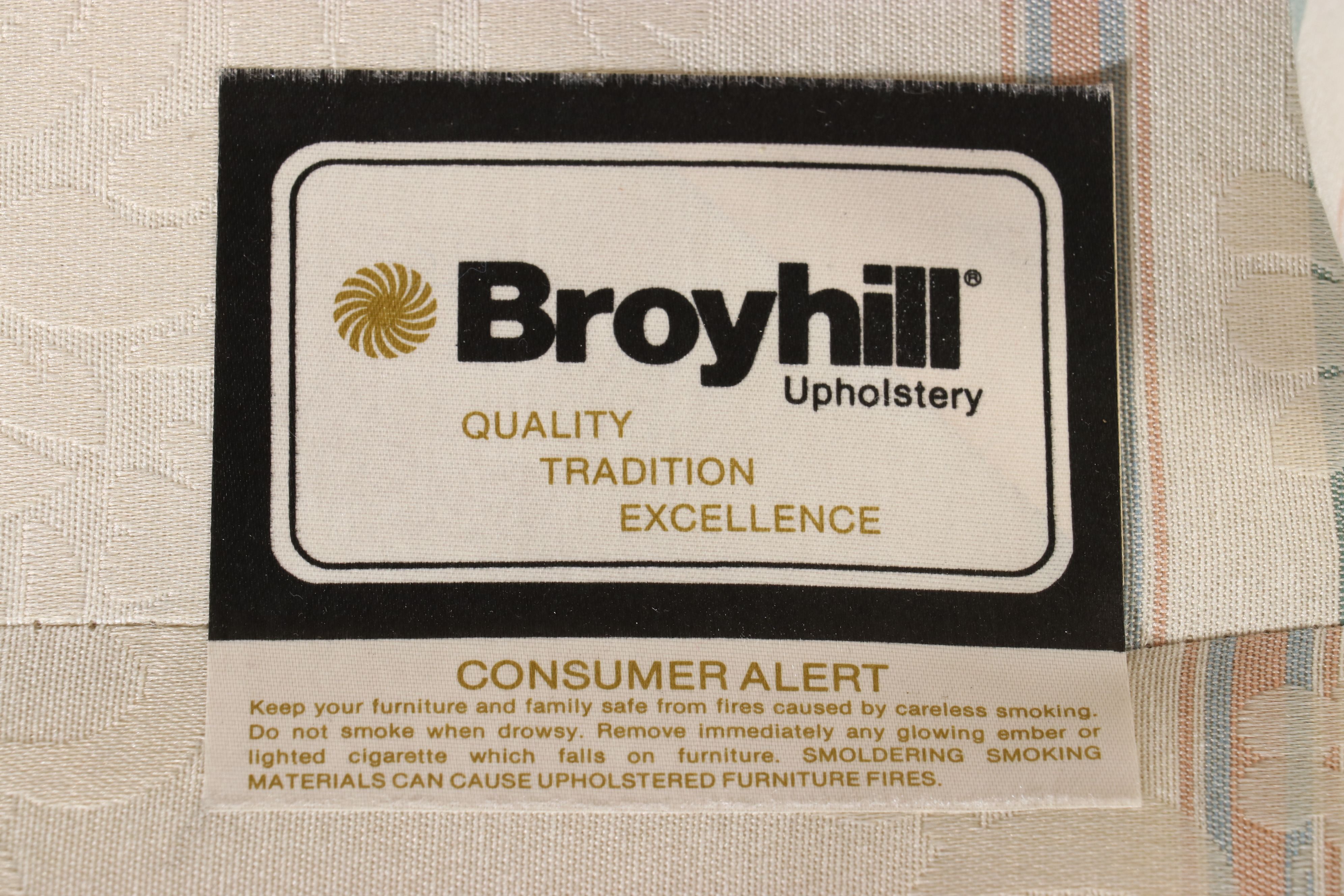 Broyhill Upholstered Striped Damask Loveseat, c. 1990s