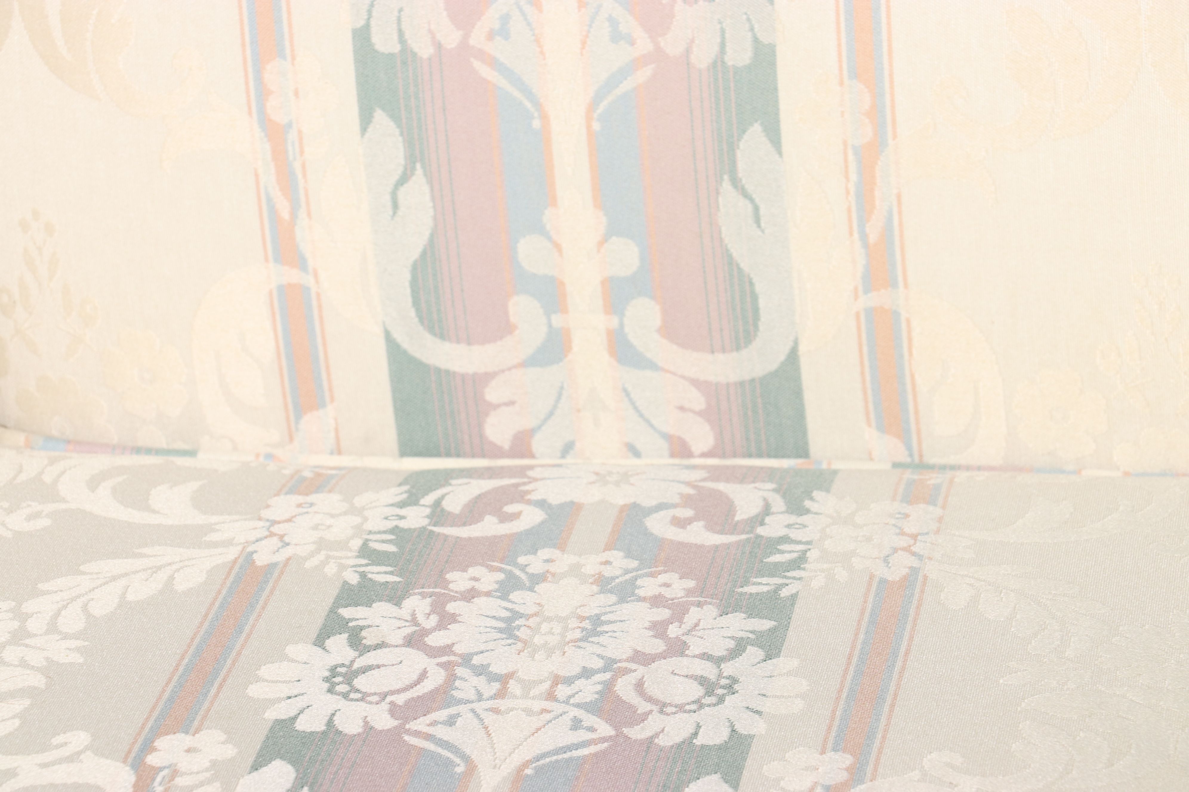 Broyhill Upholstered Striped Damask Loveseat, c. 1990s