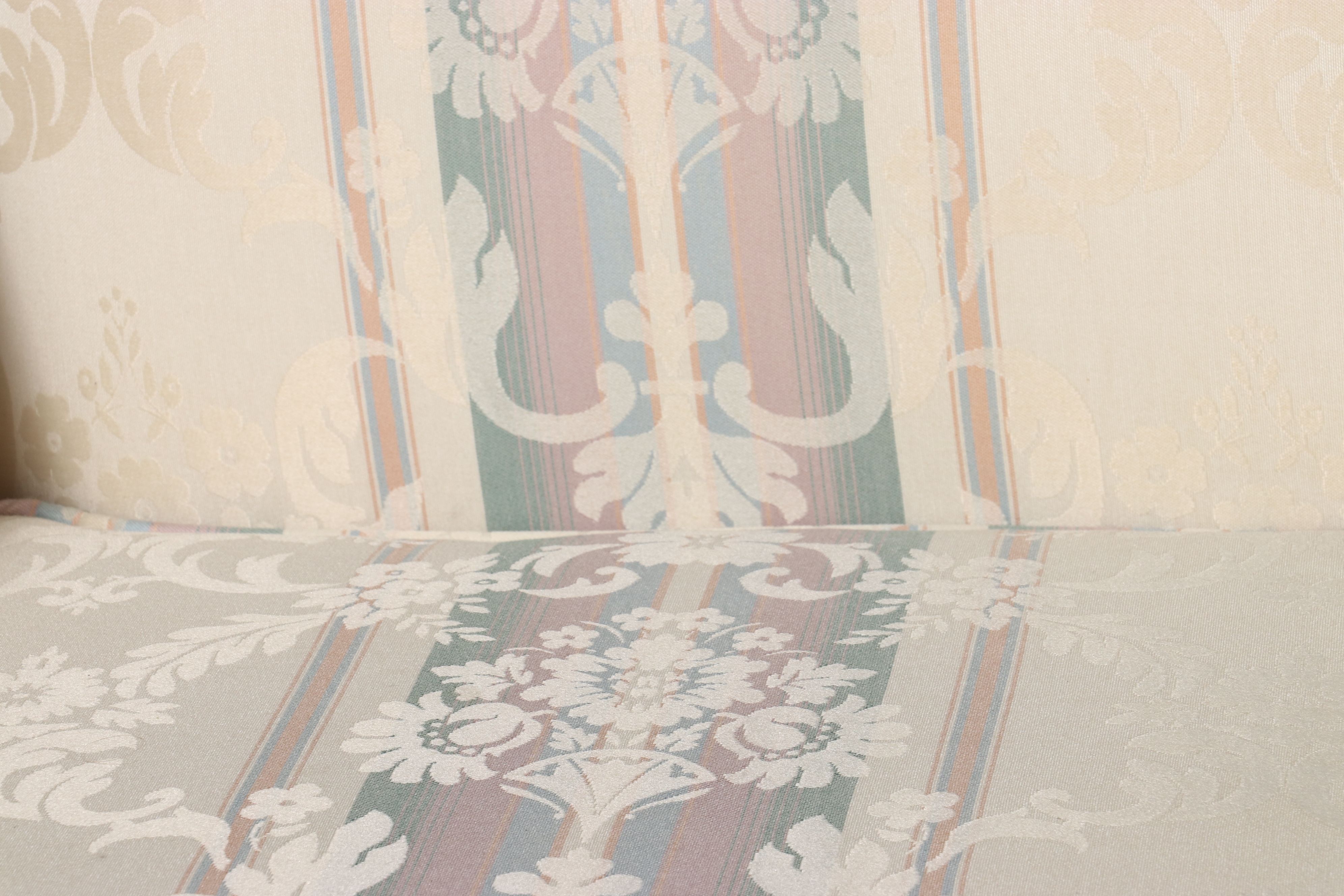 Broyhill Upholstered Striped Damask Loveseat, c. 1990s