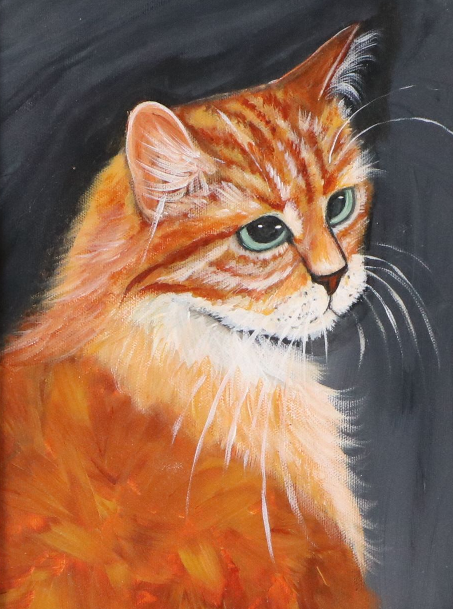 P. Pagayon Oil Painting of Orange Cat, 2004