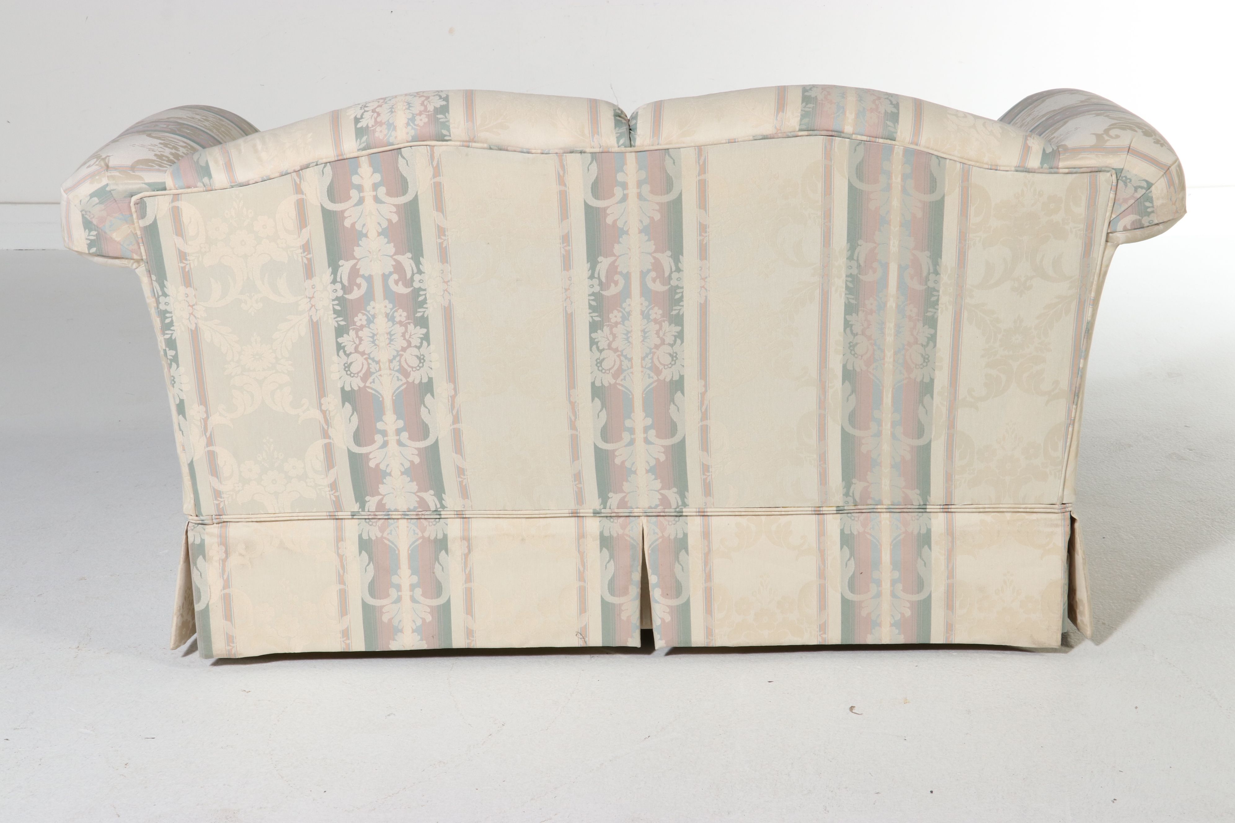 Broyhill Upholstered Striped Damask Loveseat, c. 1990s