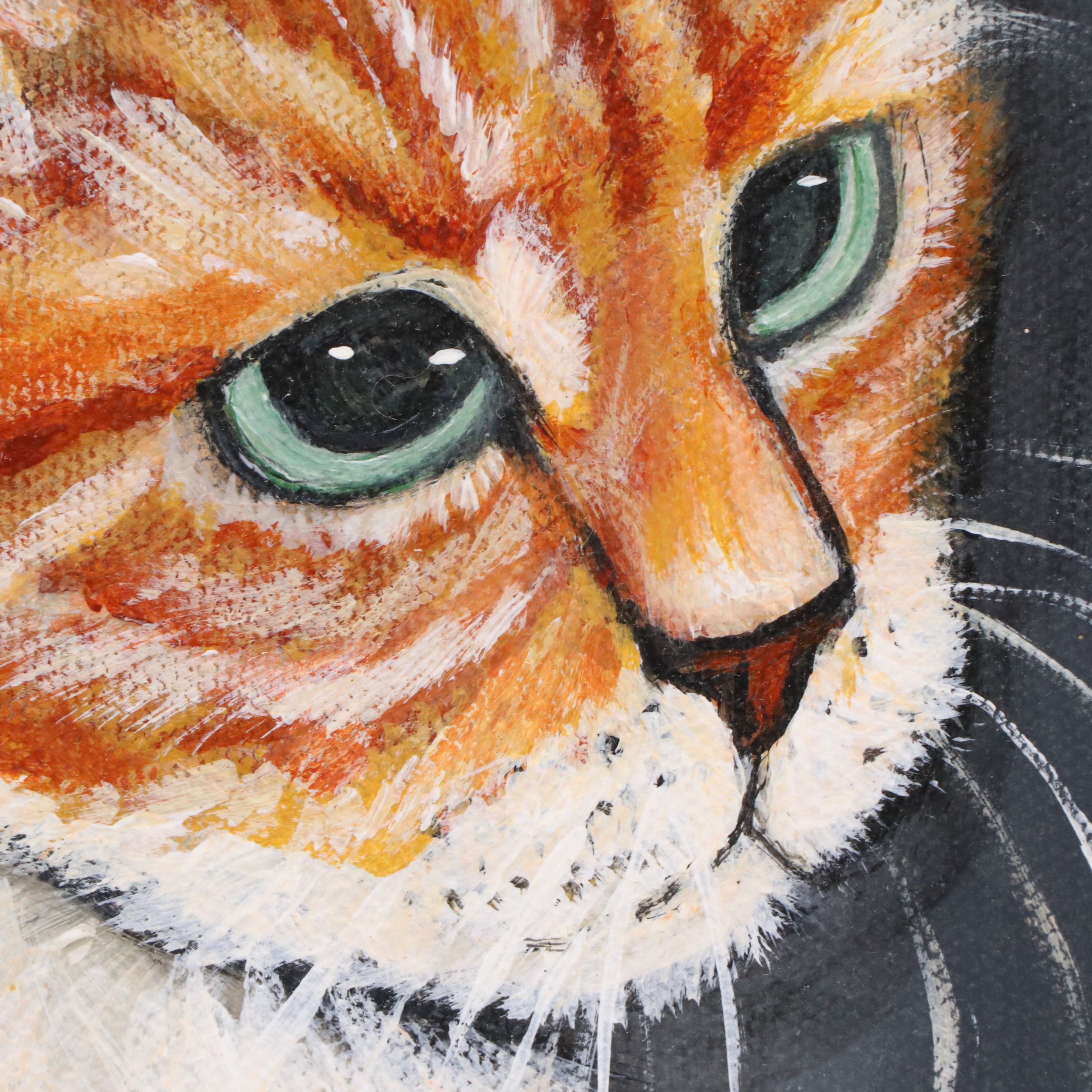 P. Pagayon Oil Painting of Orange Cat, 2004
