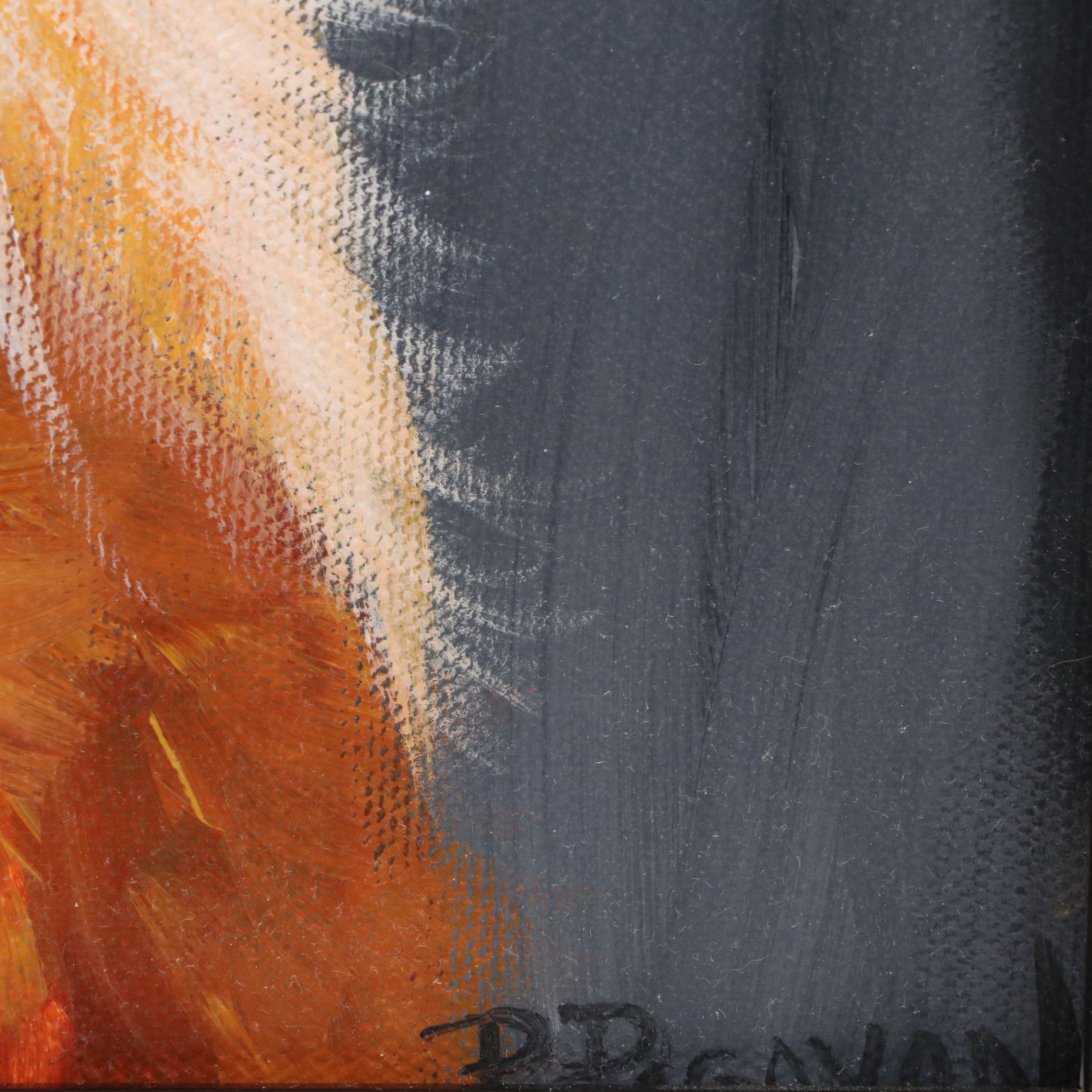 P. Pagayon Oil Painting of Orange Cat, 2004