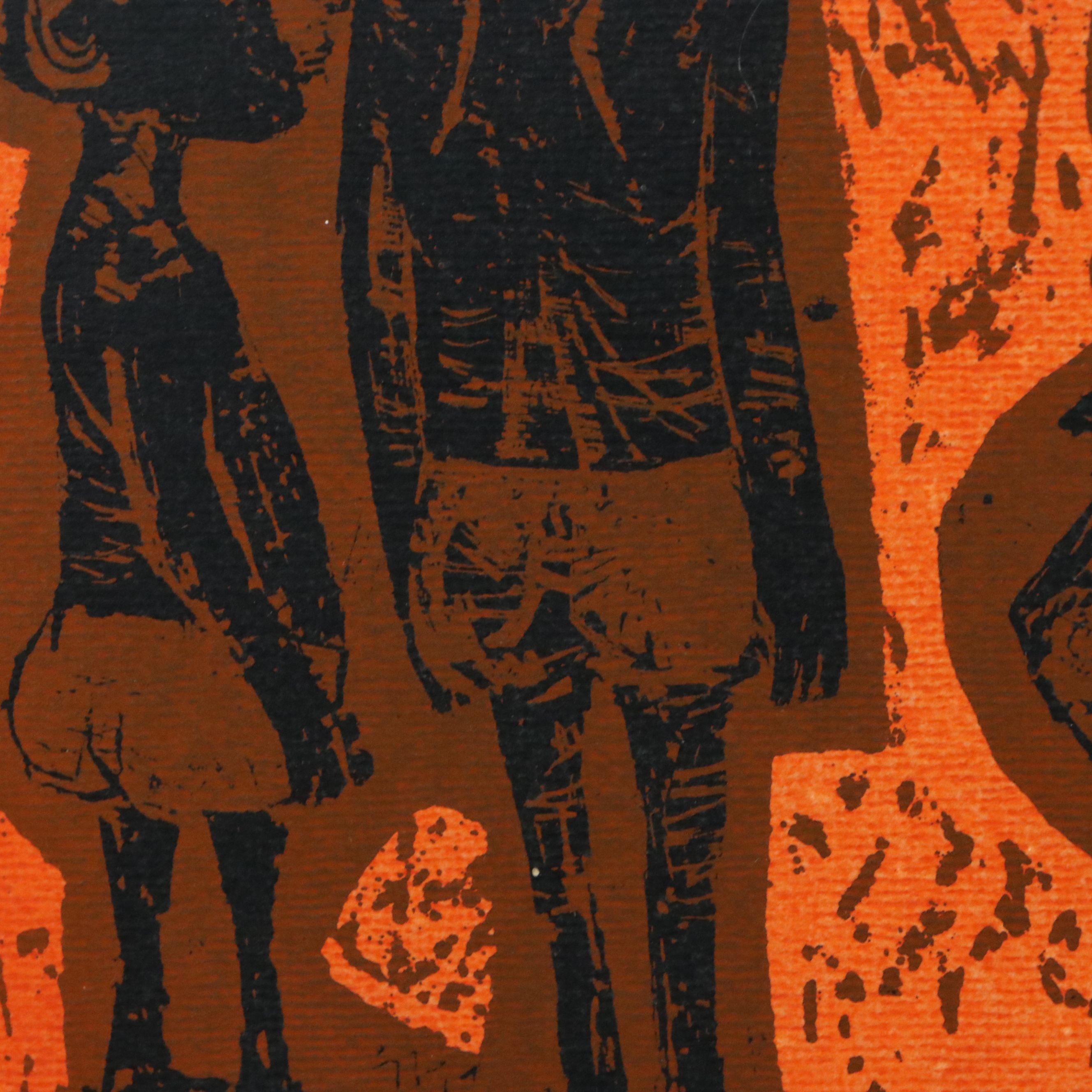 David Weidman Silkscreen on Paper "Children & Pet," 20th Century