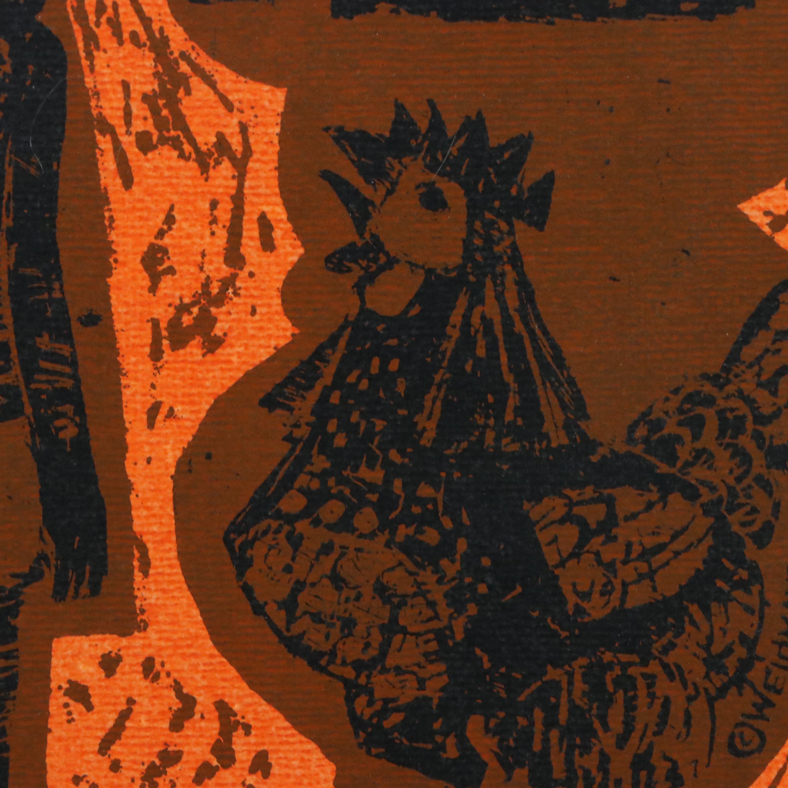 David Weidman Silkscreen on Paper "Children & Pet," 20th Century