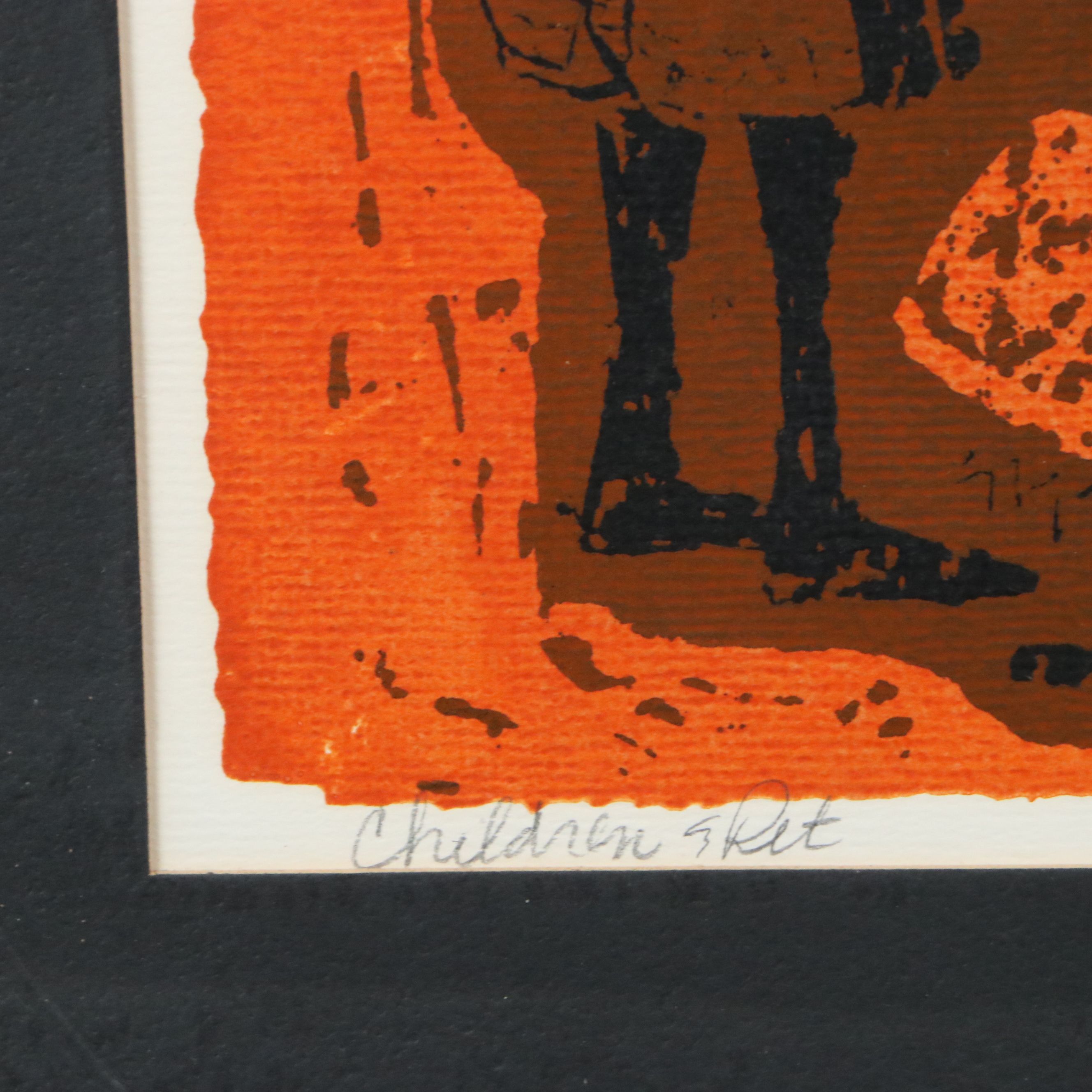 David Weidman Silkscreen on Paper "Children & Pet," 20th Century