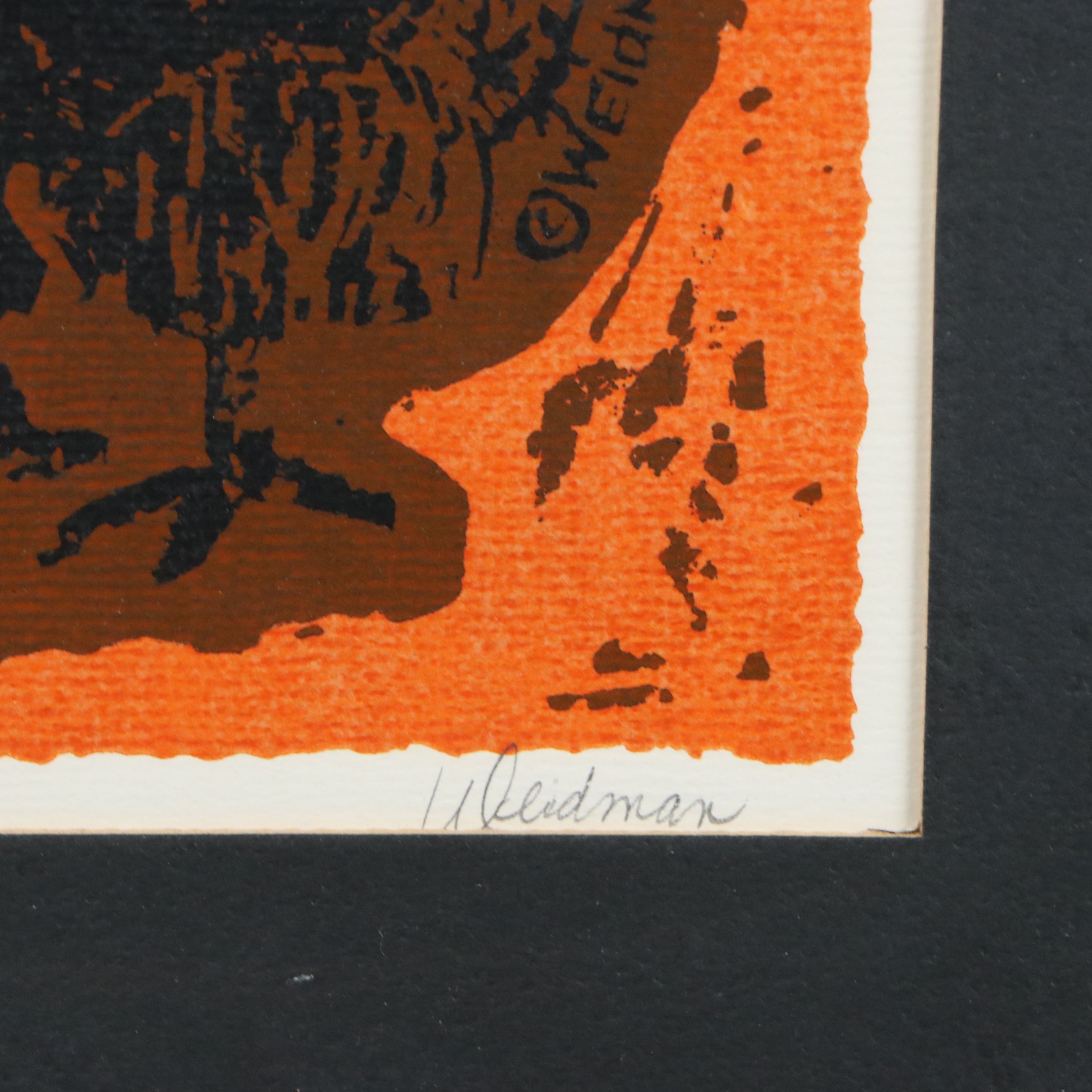 David Weidman Silkscreen on Paper "Children & Pet," 20th Century