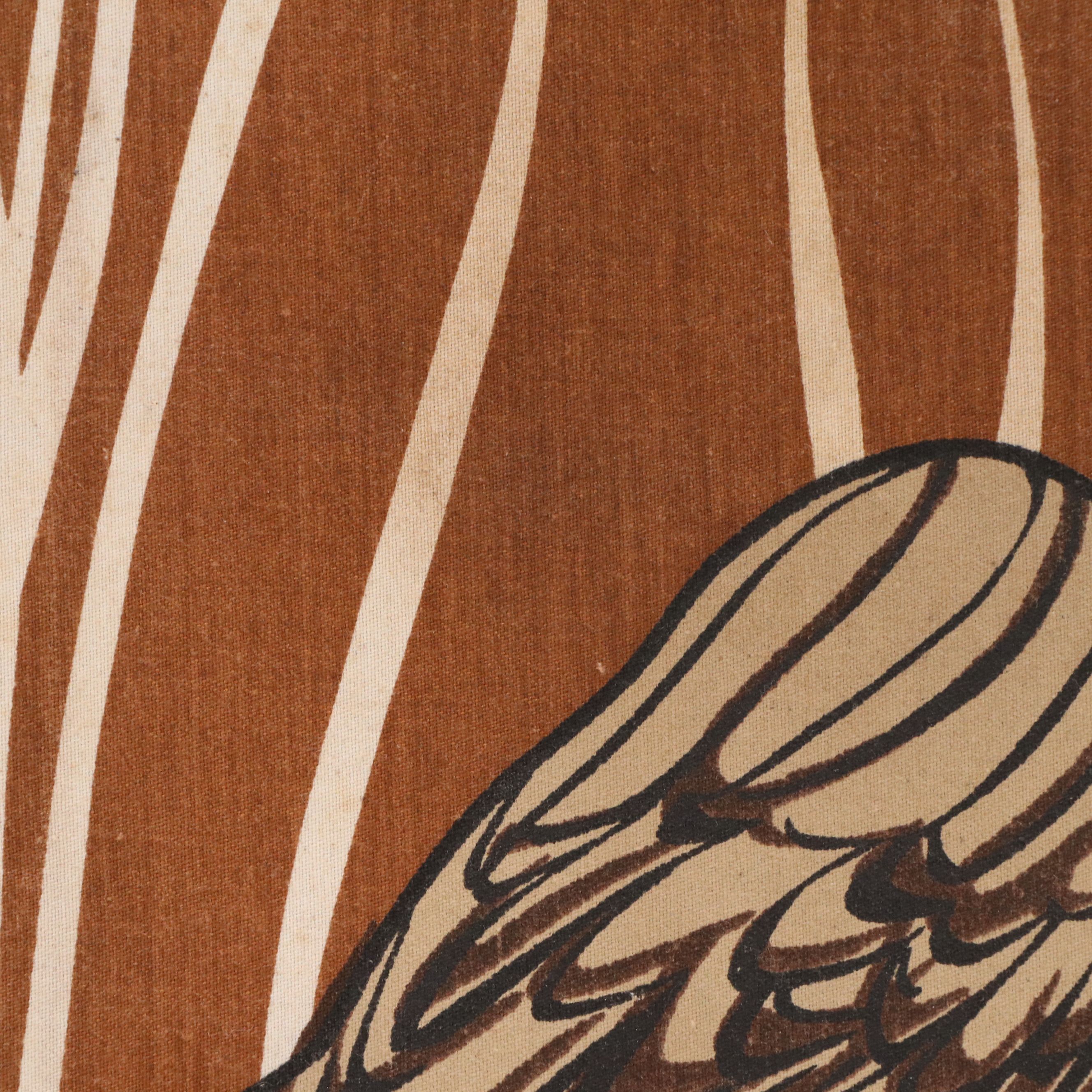 Marüshka Silkscreen Textile of Pelican, 1970s
