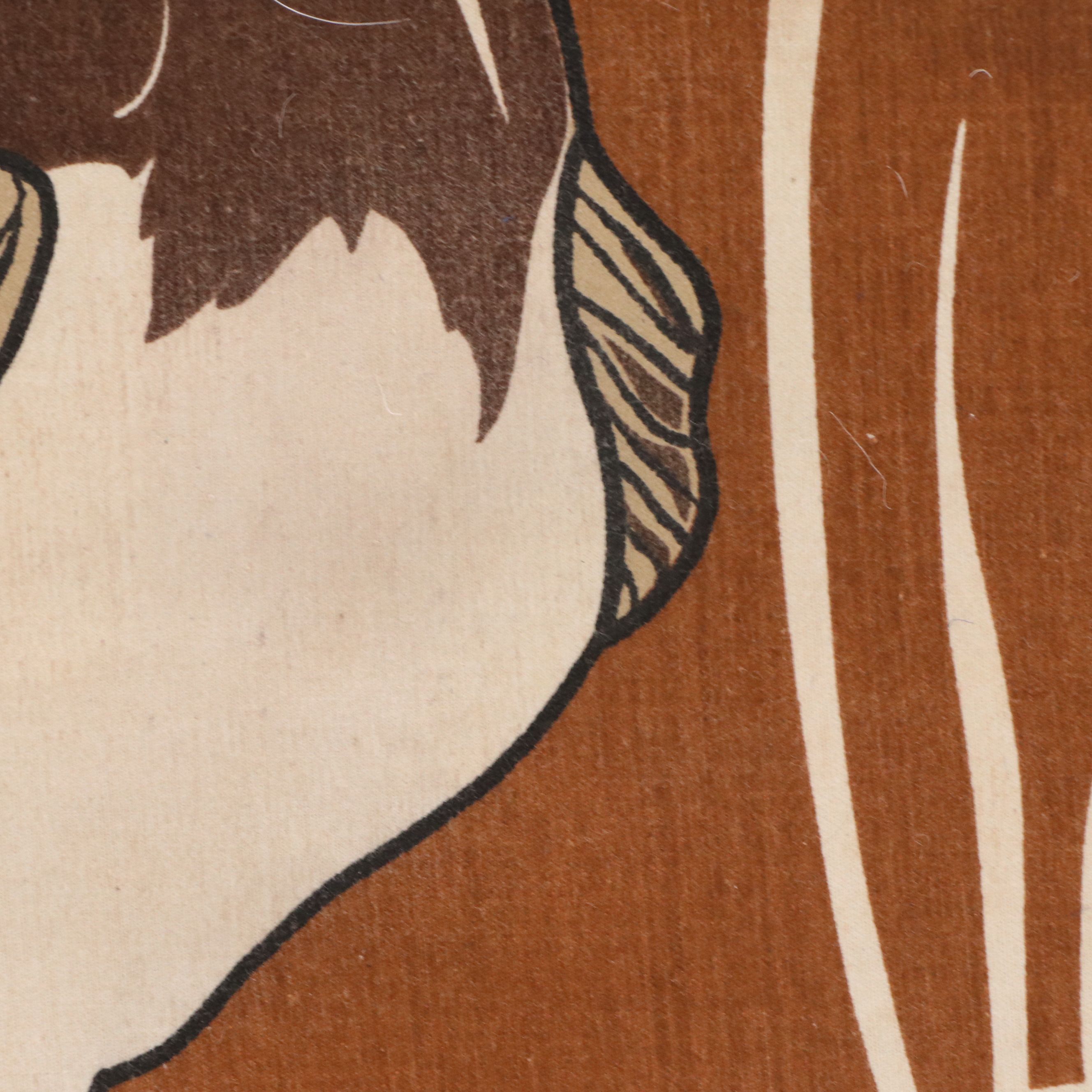 Marüshka Silkscreen Textile of Pelican, 1970s