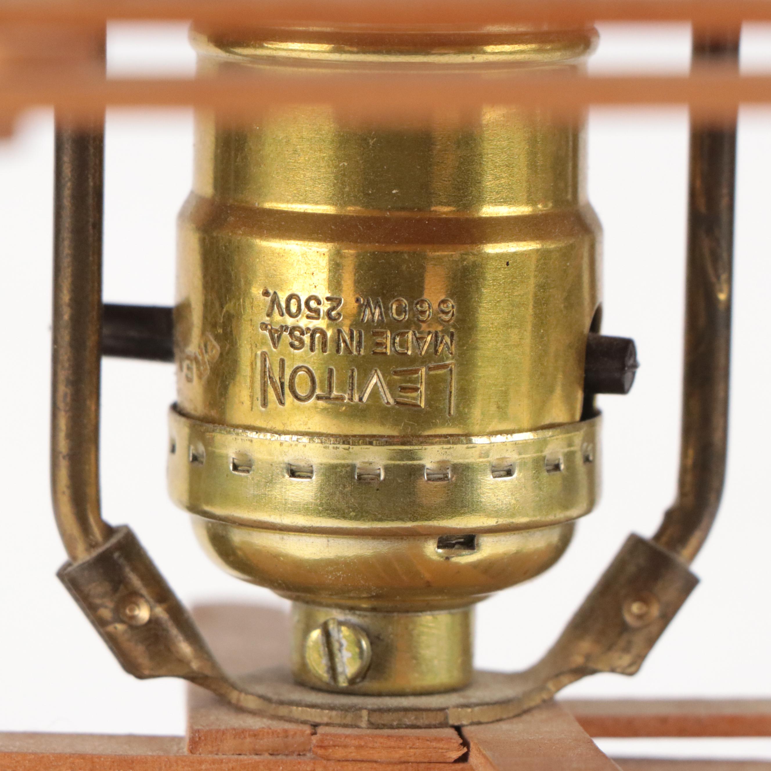 Tramp Art Popsicle Stick Hand-Crafted Table Lamp With Storage Cubbies