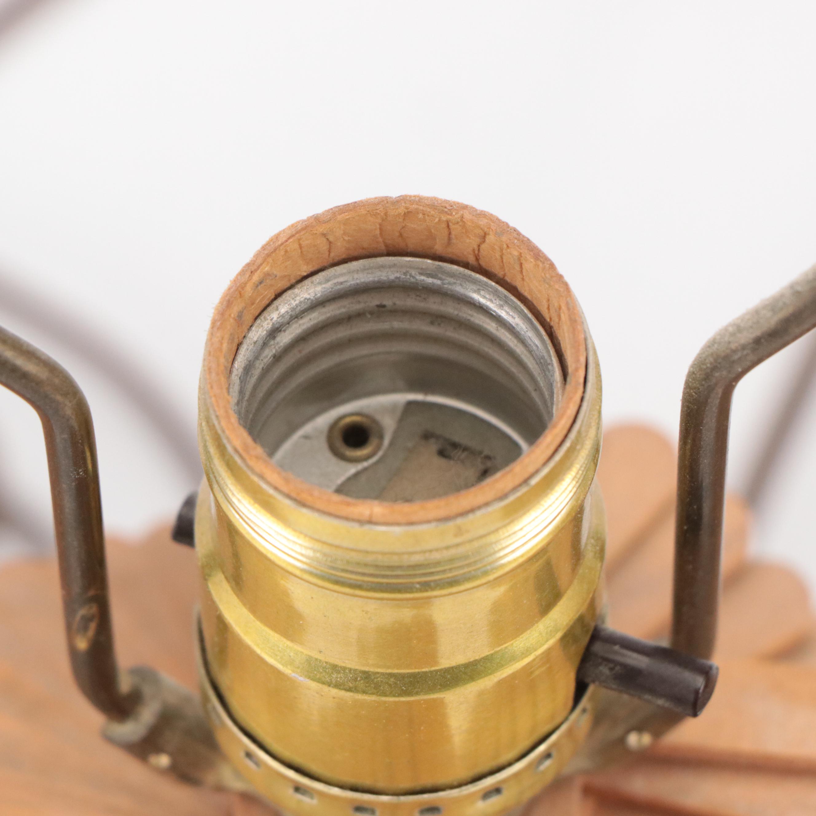 Tramp Art Popsicle Stick Hand-Crafted Table Lamp With Storage Cubbies