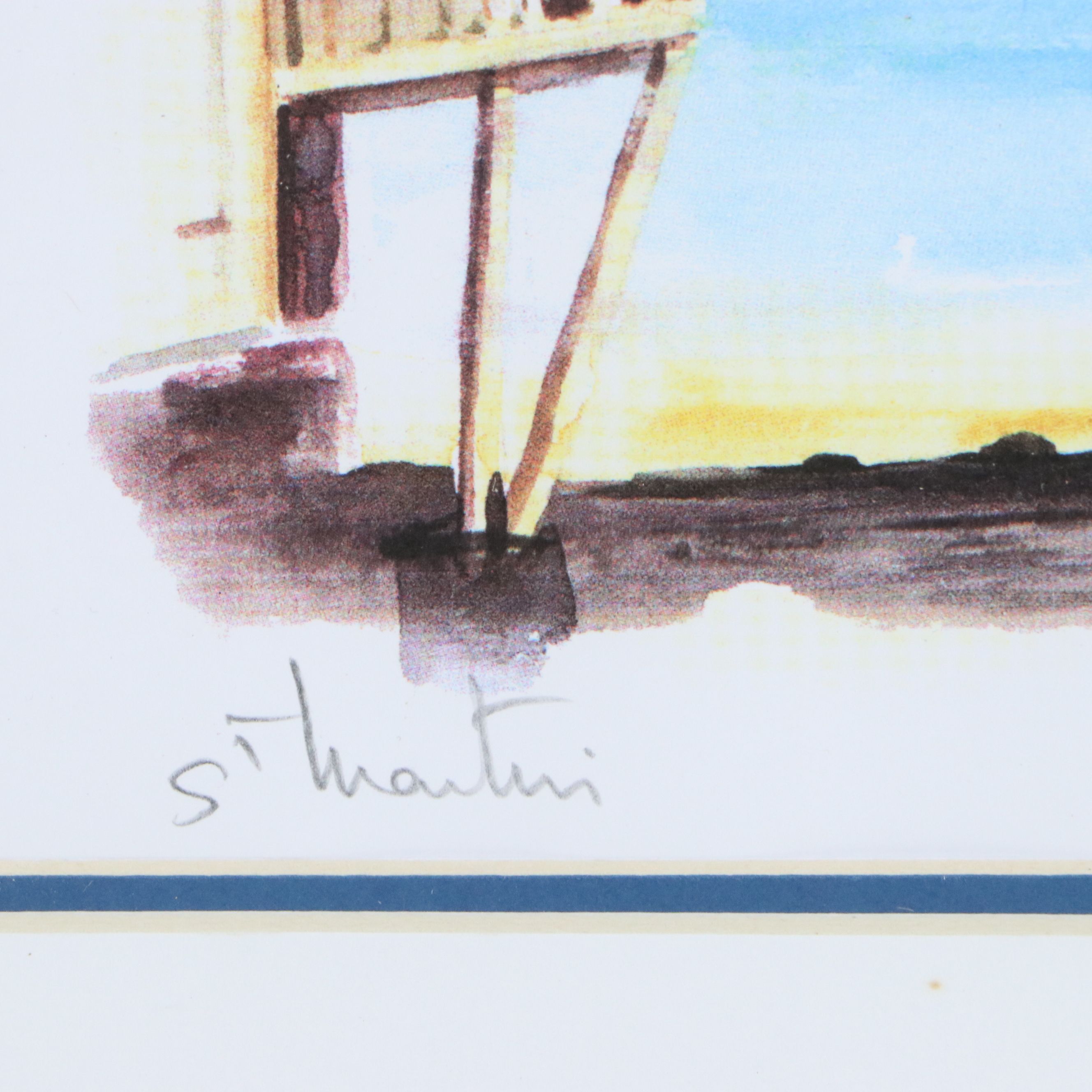 Pair of Mouche Bouvrais Tropical Landscape Giclées of St. Martin, 21st Century