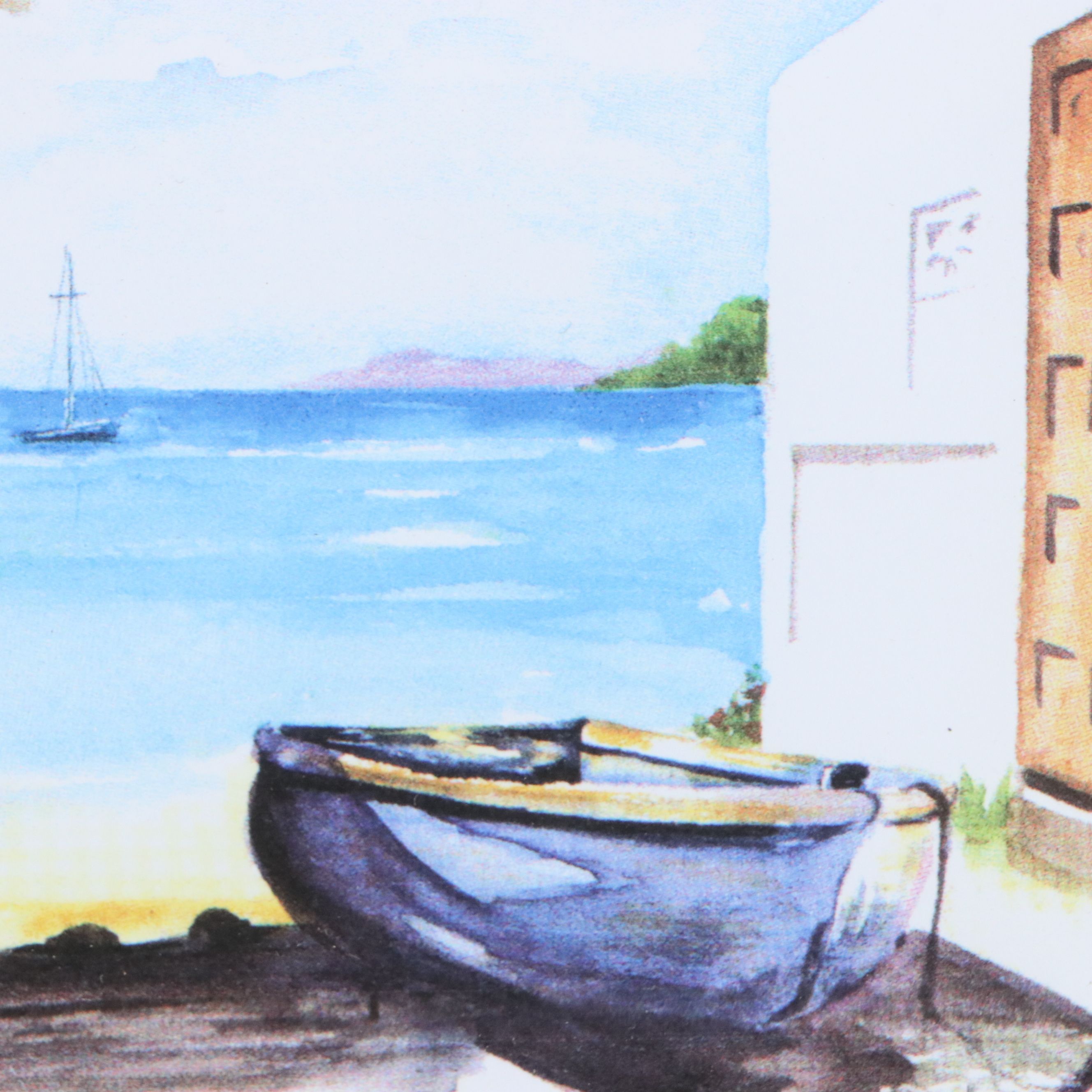 Pair of Mouche Bouvrais Tropical Landscape Giclées of St. Martin, 21st Century