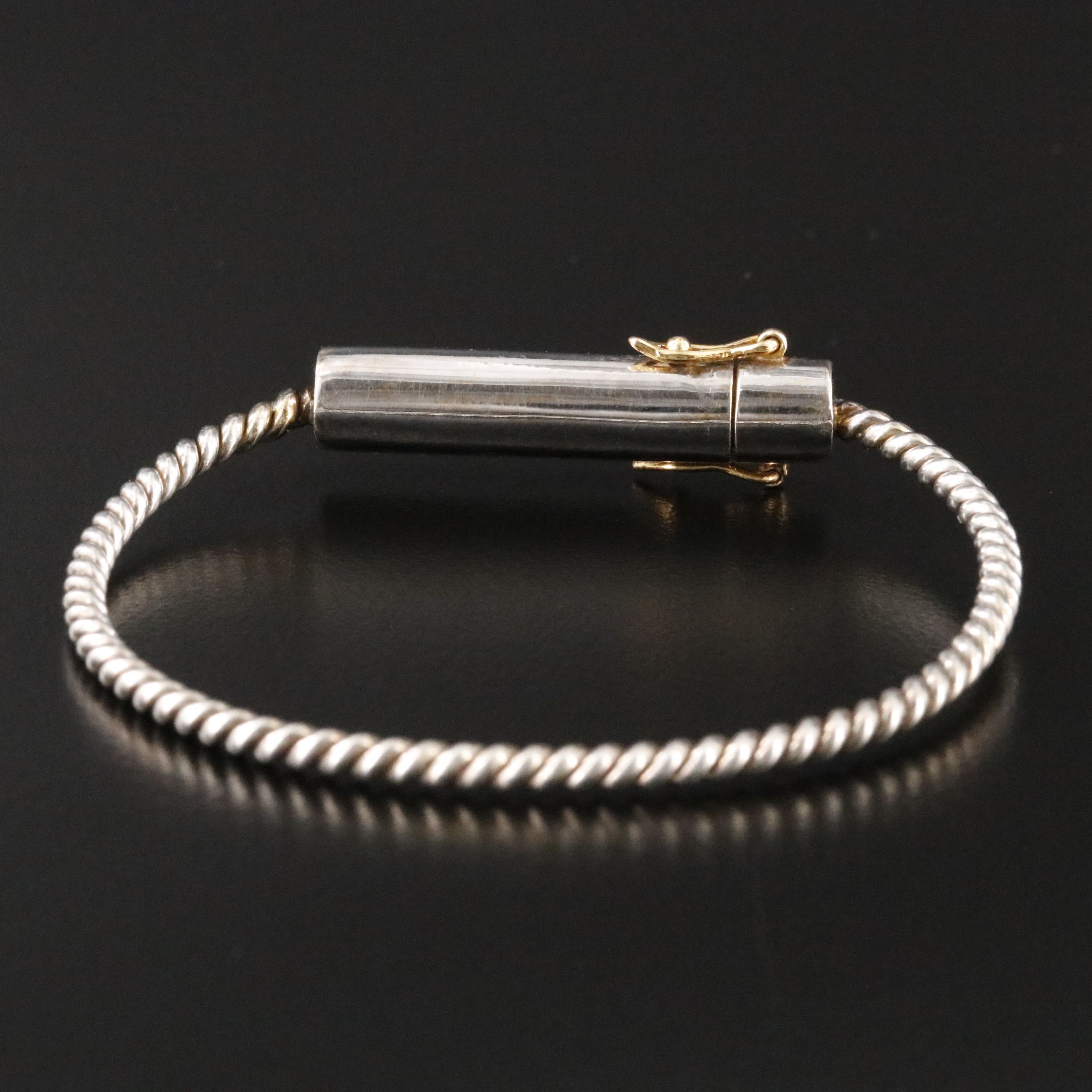 Sterling Tsavorite Barrel Bracelet with 18K Accents