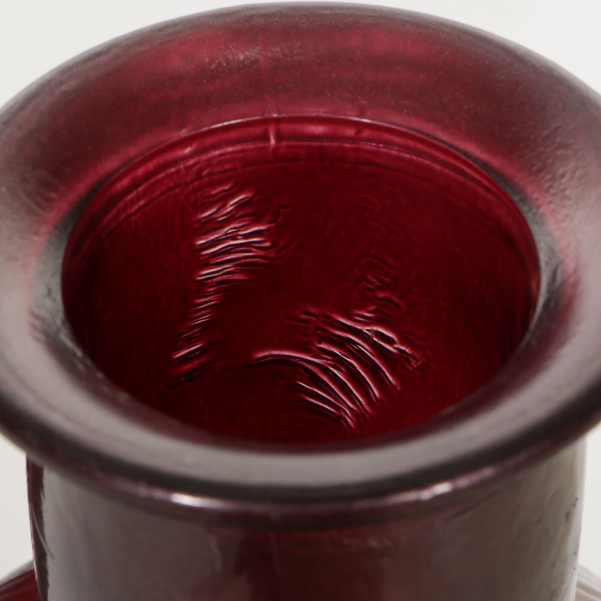 Amethyst Ribbed Glass Floor Vases