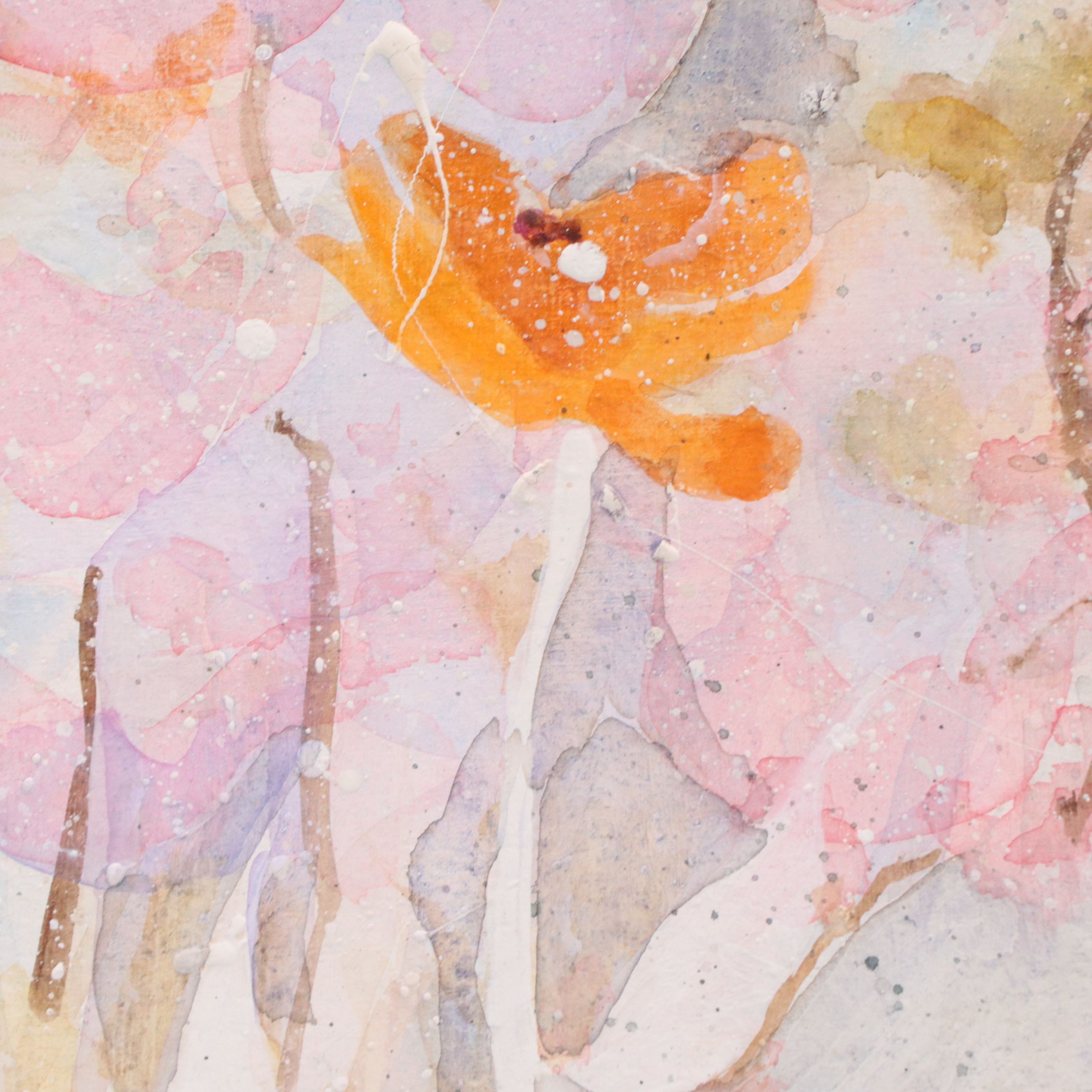 Joy Shott Watercolor Painting "Landscape with Iris & Poppies"