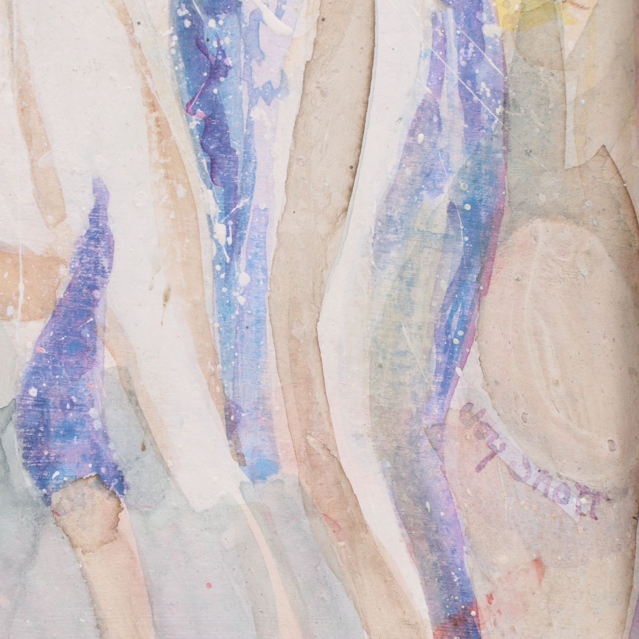 Joy Shott Watercolor Painting "Landscape with Iris & Poppies"