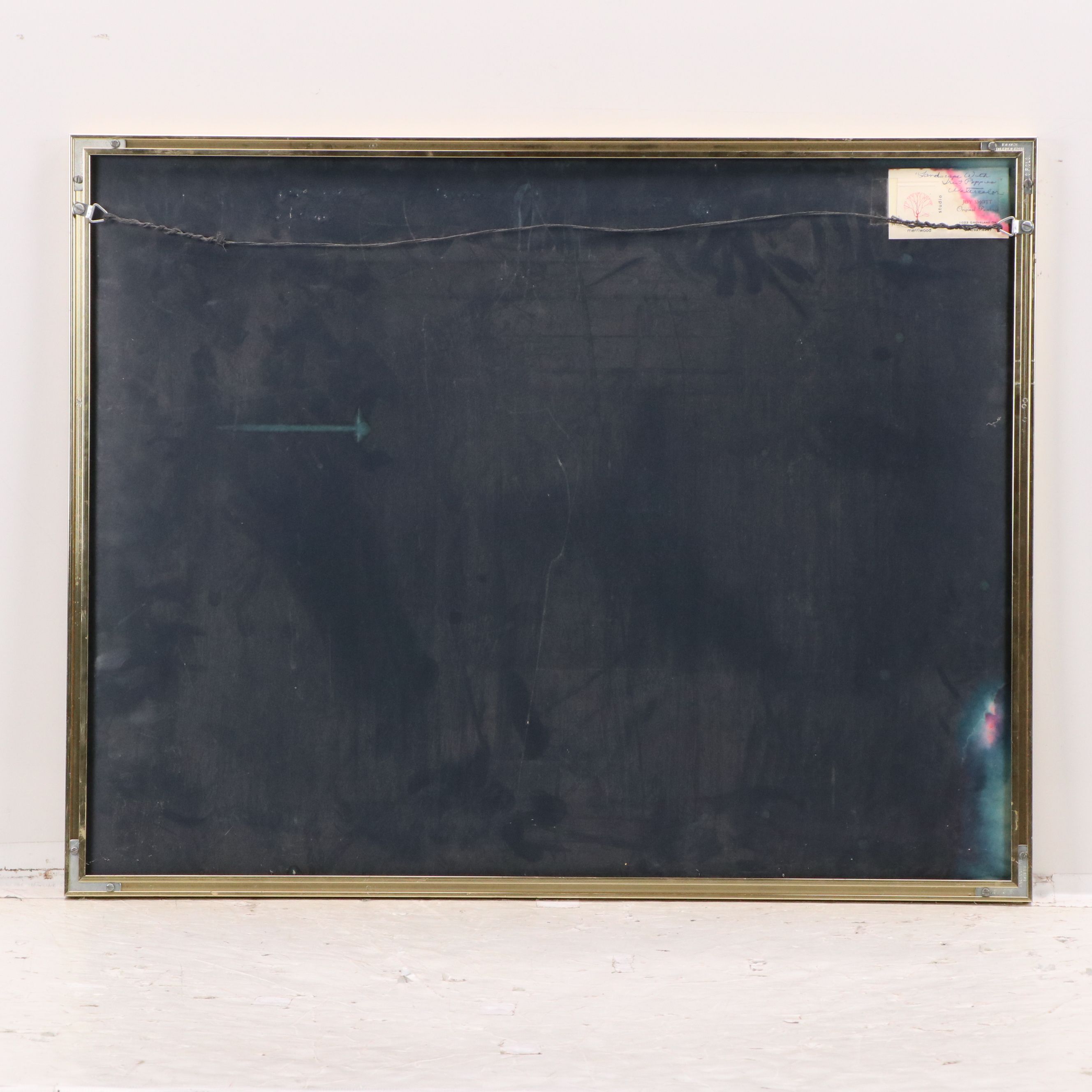 Joy Shott Watercolor Painting "Landscape with Iris & Poppies"