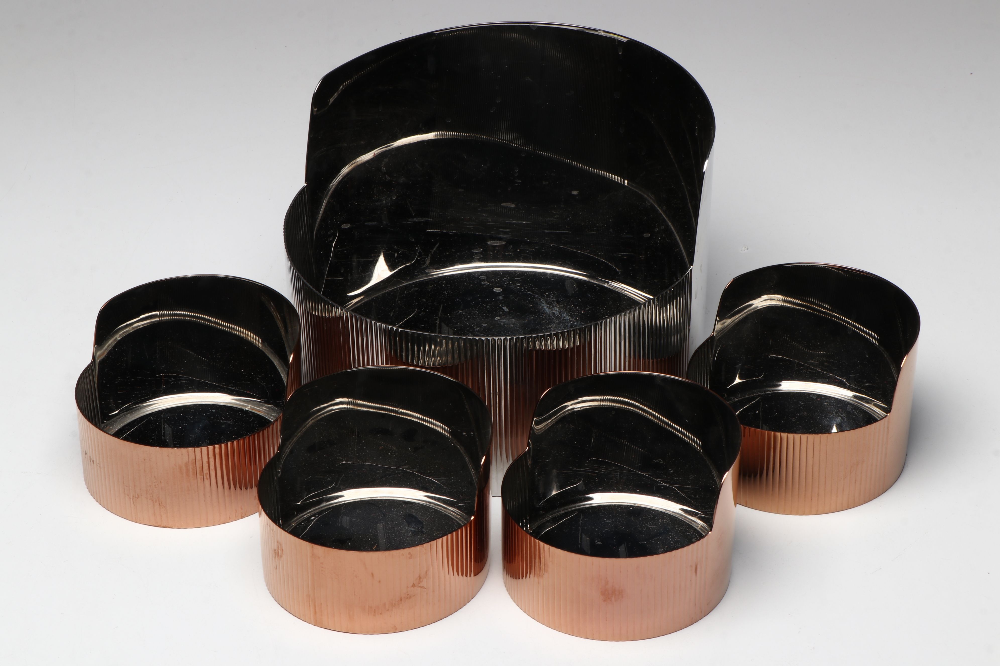 Georg Jensen Stainless Steel Snack Bowl Set with Flatware