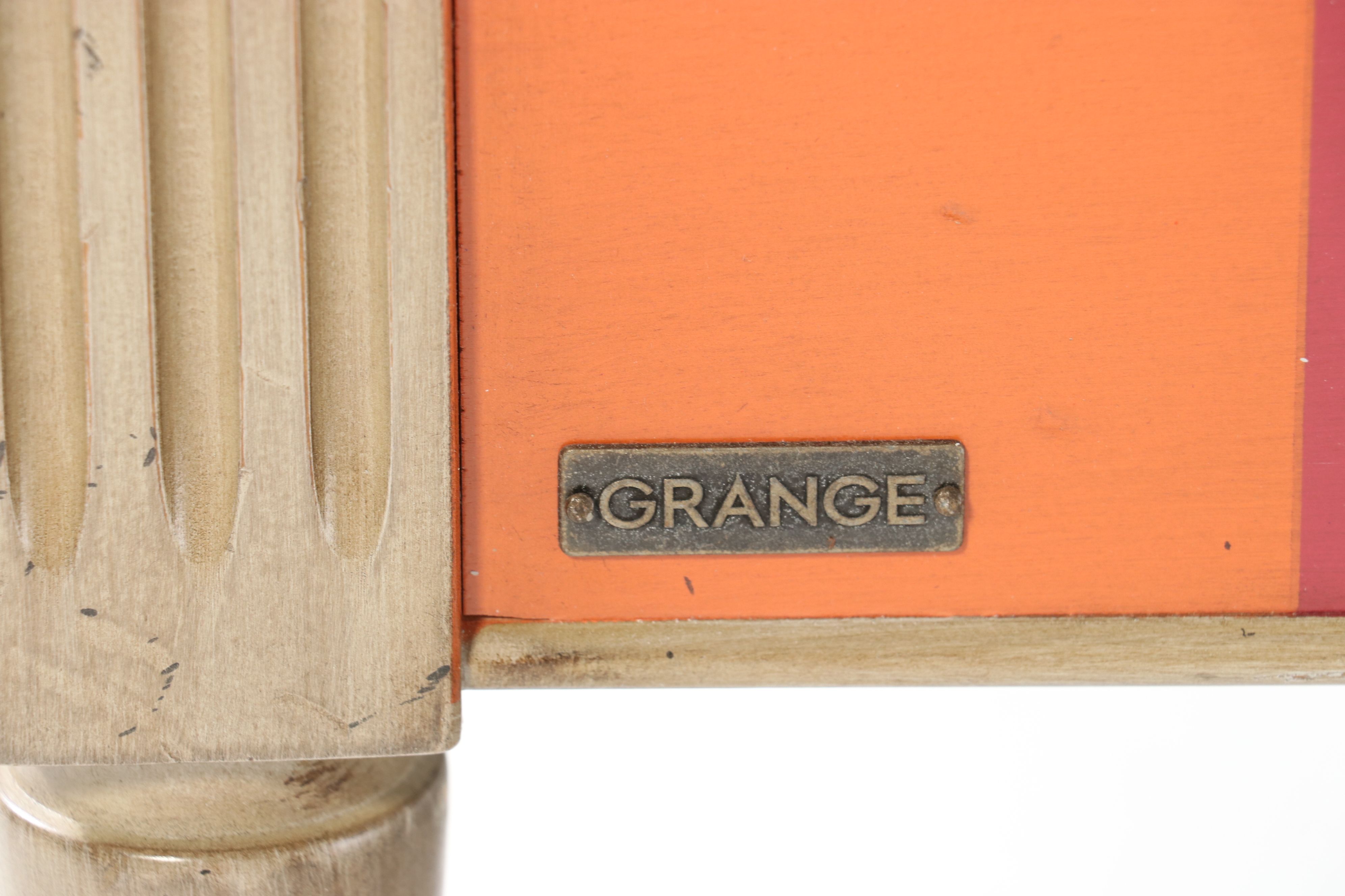 Contemporary Louis XVI Style Polychrome Striped Coffee Table, Late 20th Century