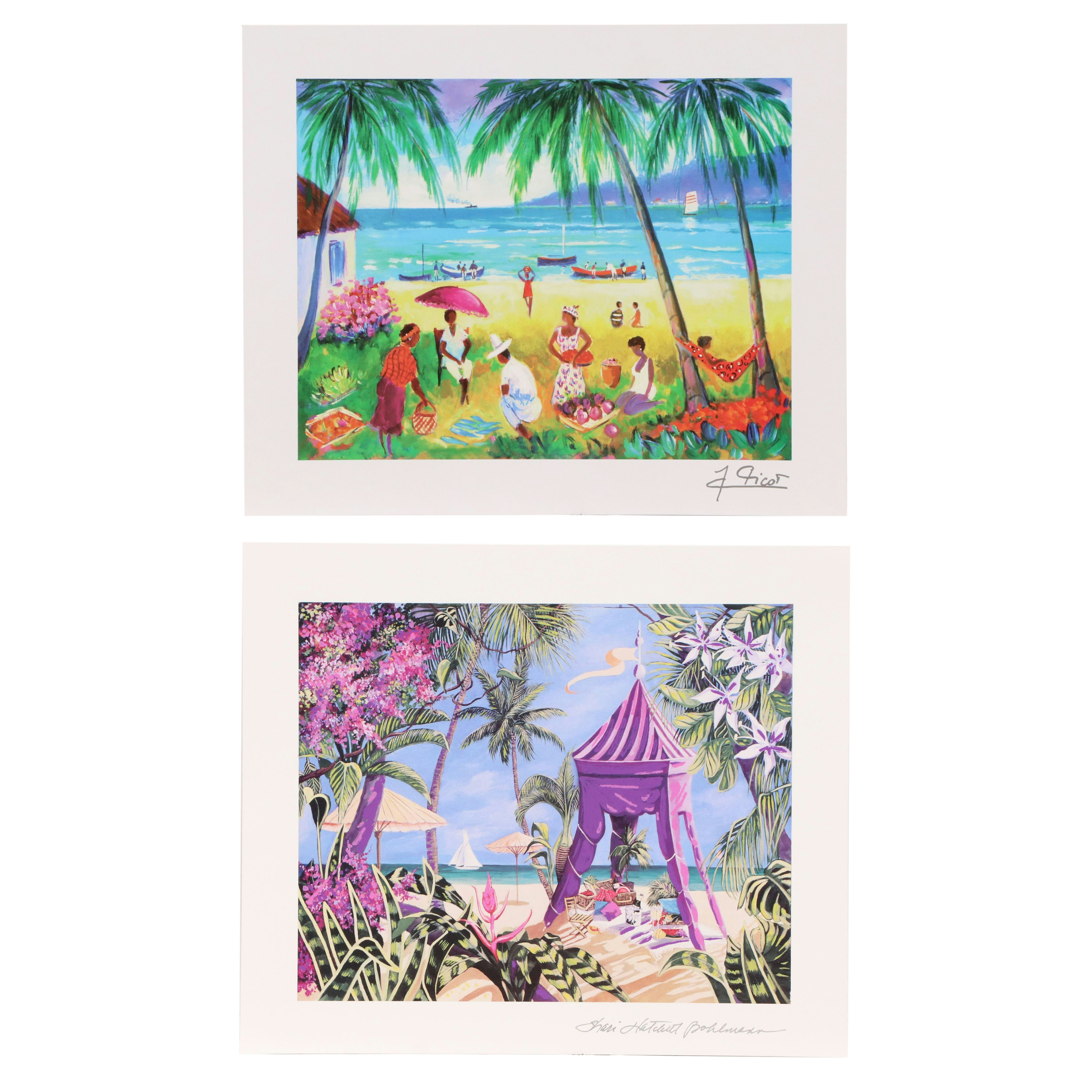 Jean-Claude Picot Seriolithograph "La Plage de la Saline," More