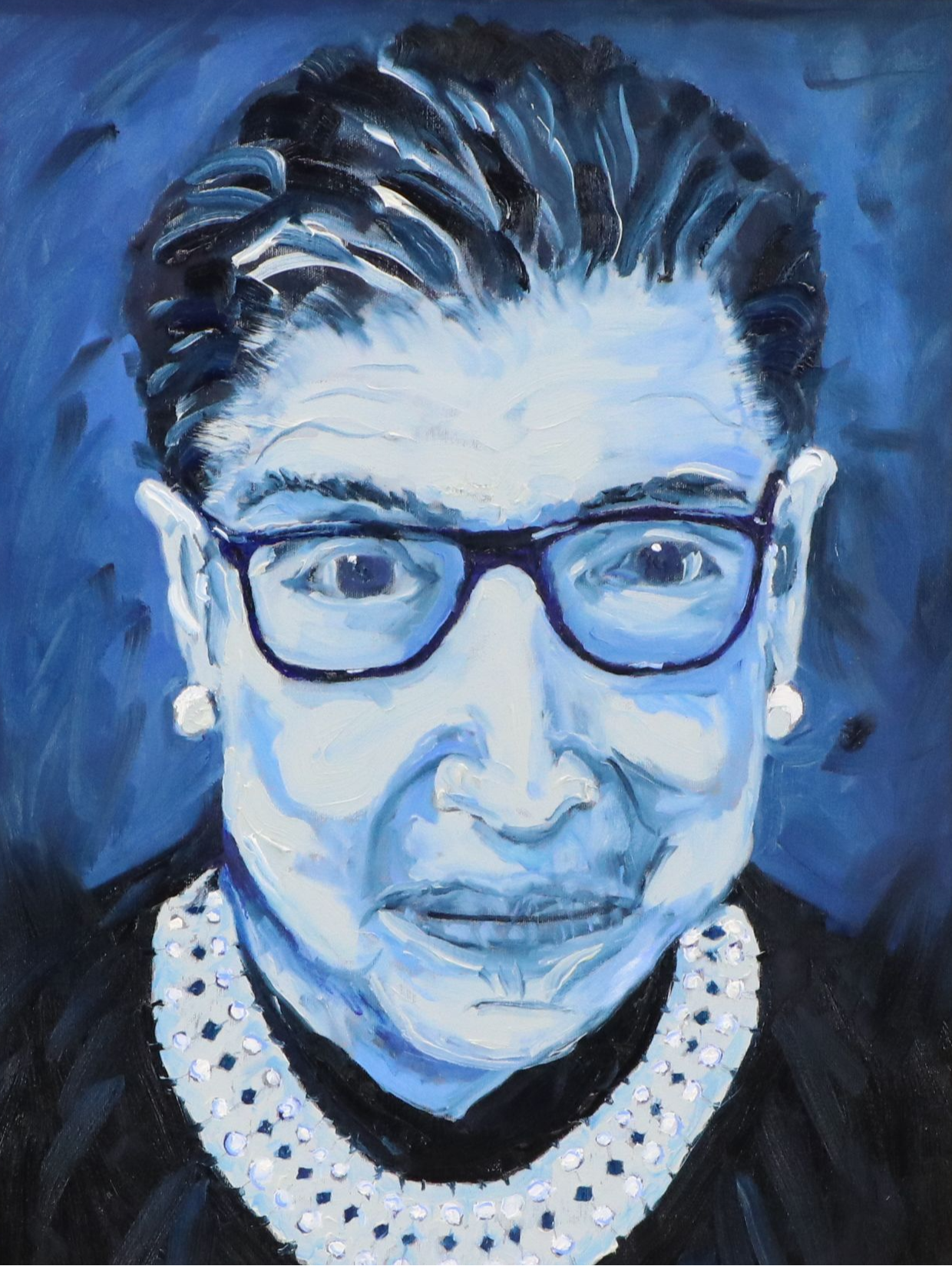Phil Oblinger Acrylic Portrait Painting "Ruth Bader Ginsburg"