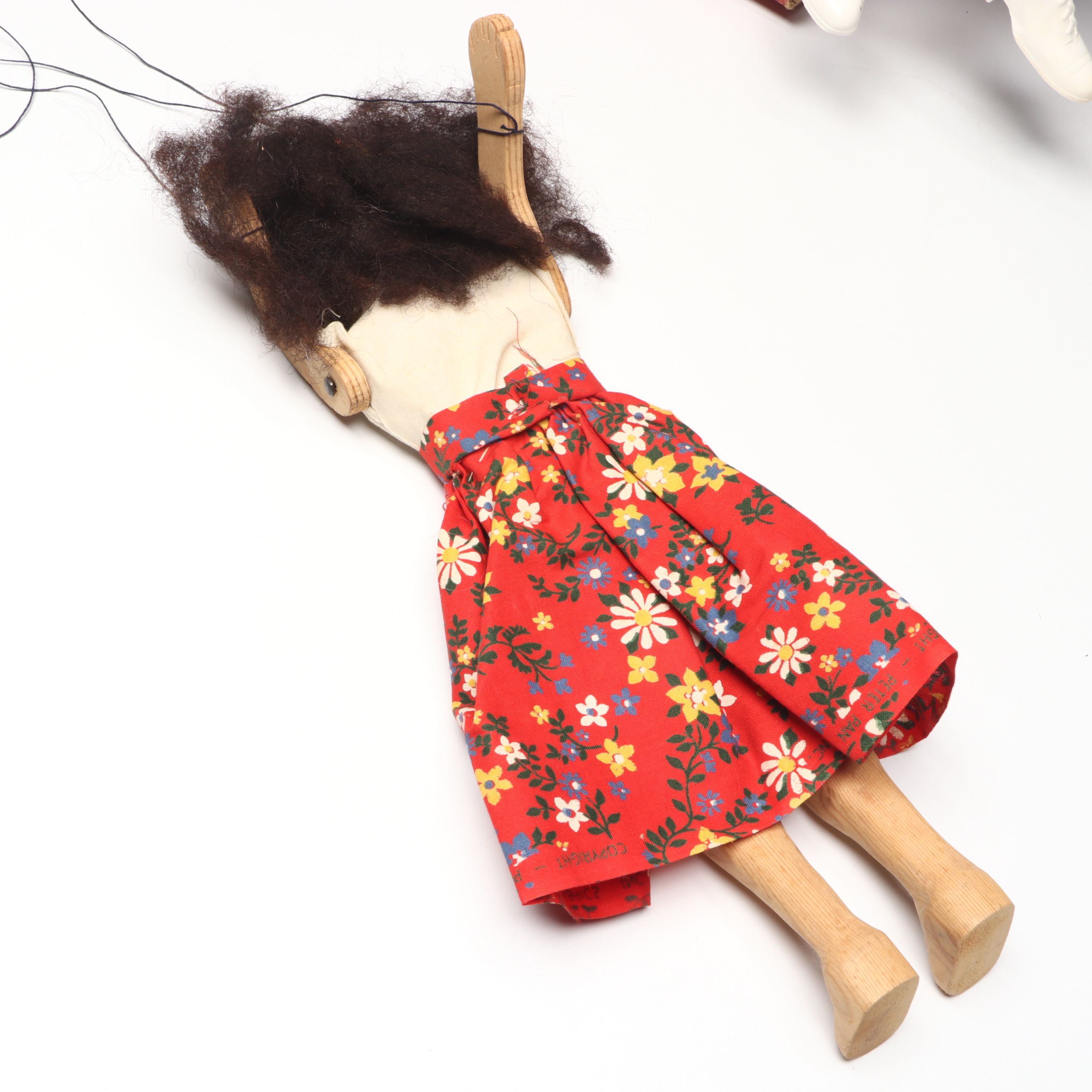 Hazelle's Clown Plastic Marionette with Other Vintage Handmade Wood Marionette