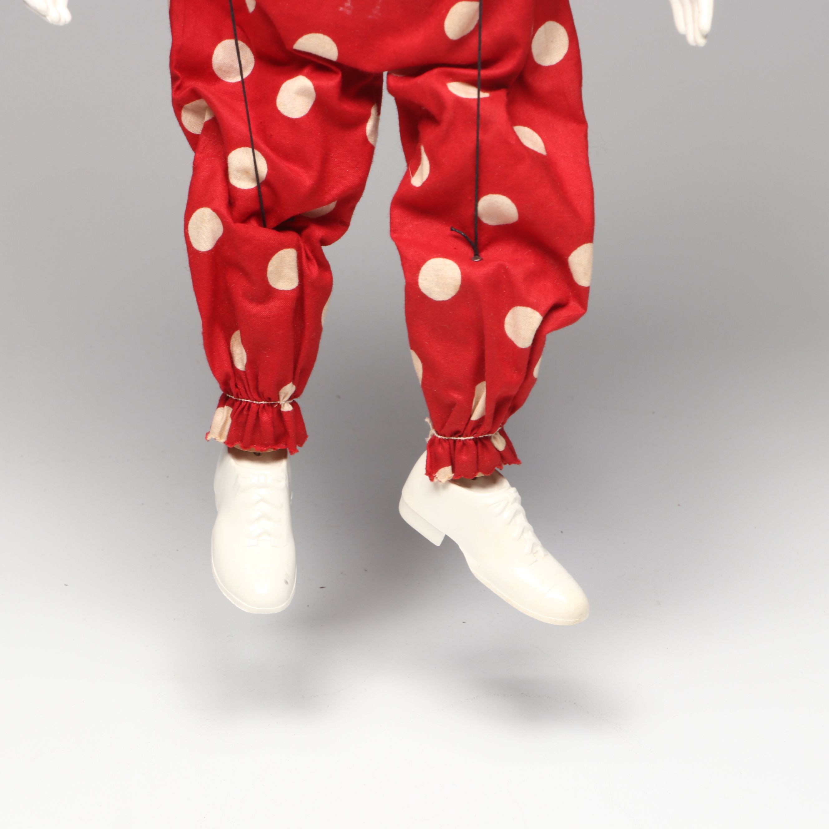 Hazelle's Clown Plastic Marionette with Other Vintage Handmade Wood Marionette