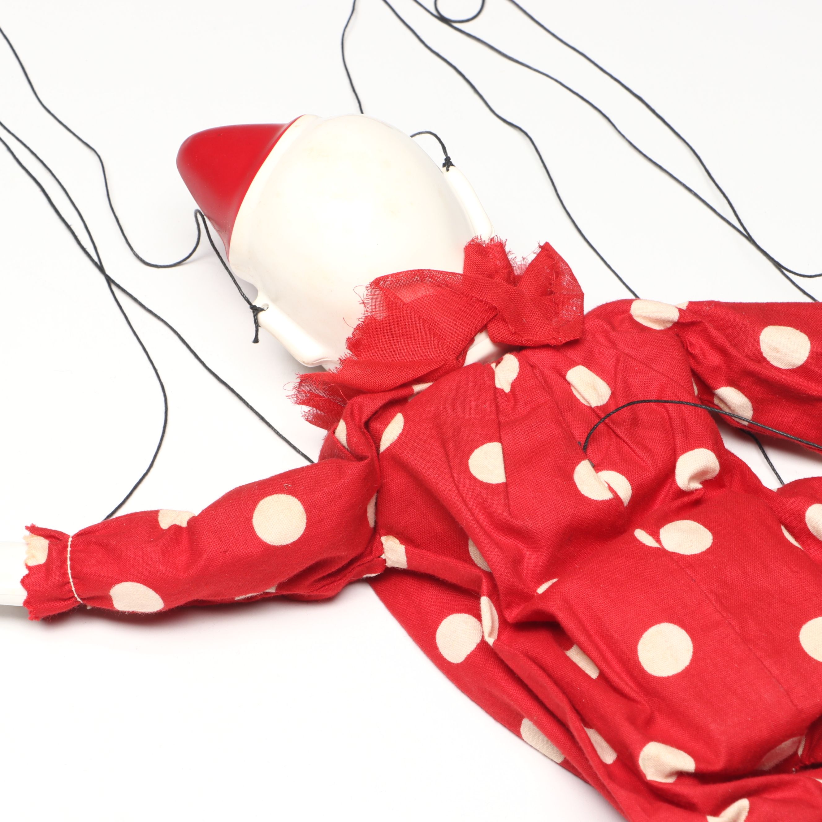 Hazelle's Clown Plastic Marionette with Other Vintage Handmade Wood Marionette