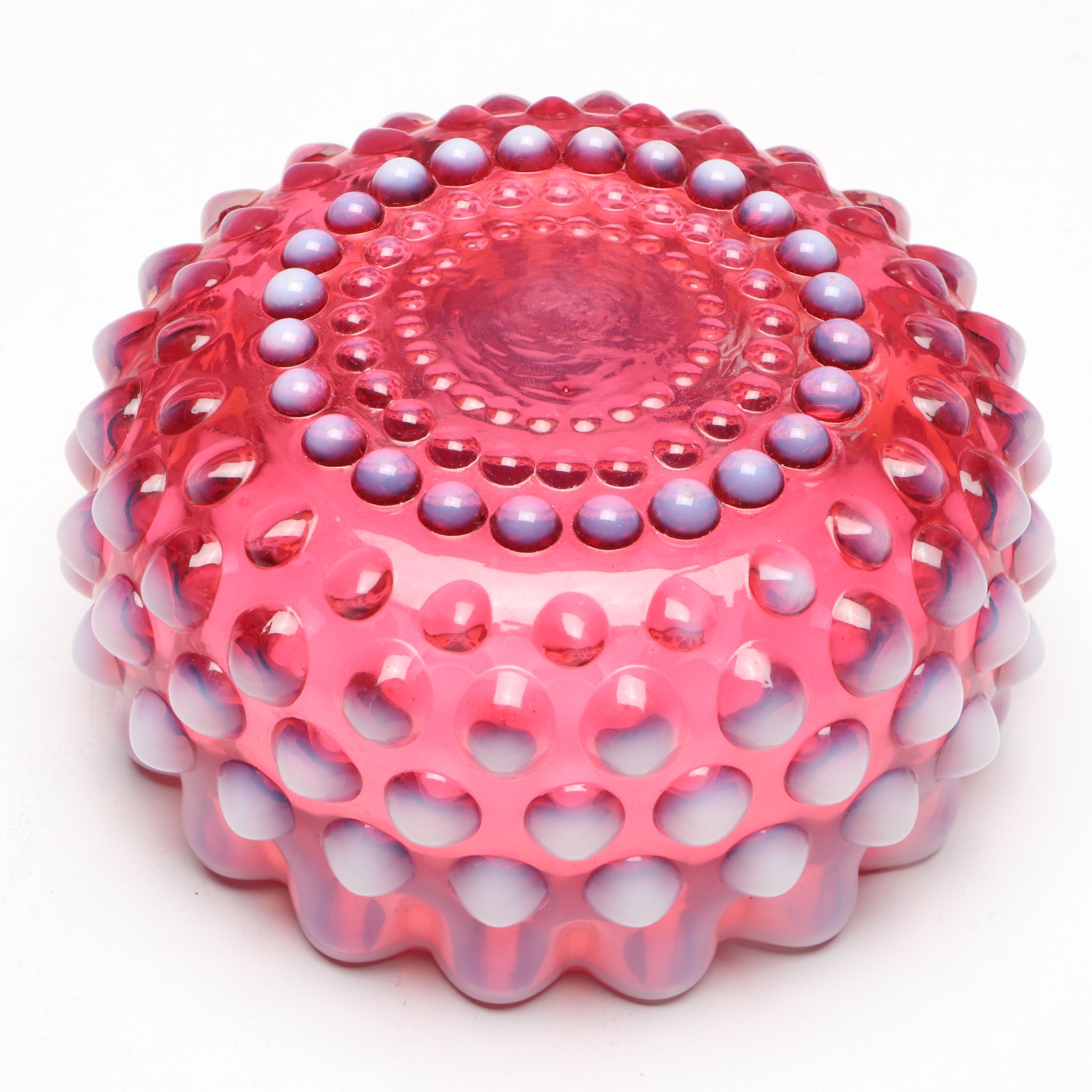 Fenton "Coin Dot Cranberry" Vase and Table Lamp with More Fenton Glassware