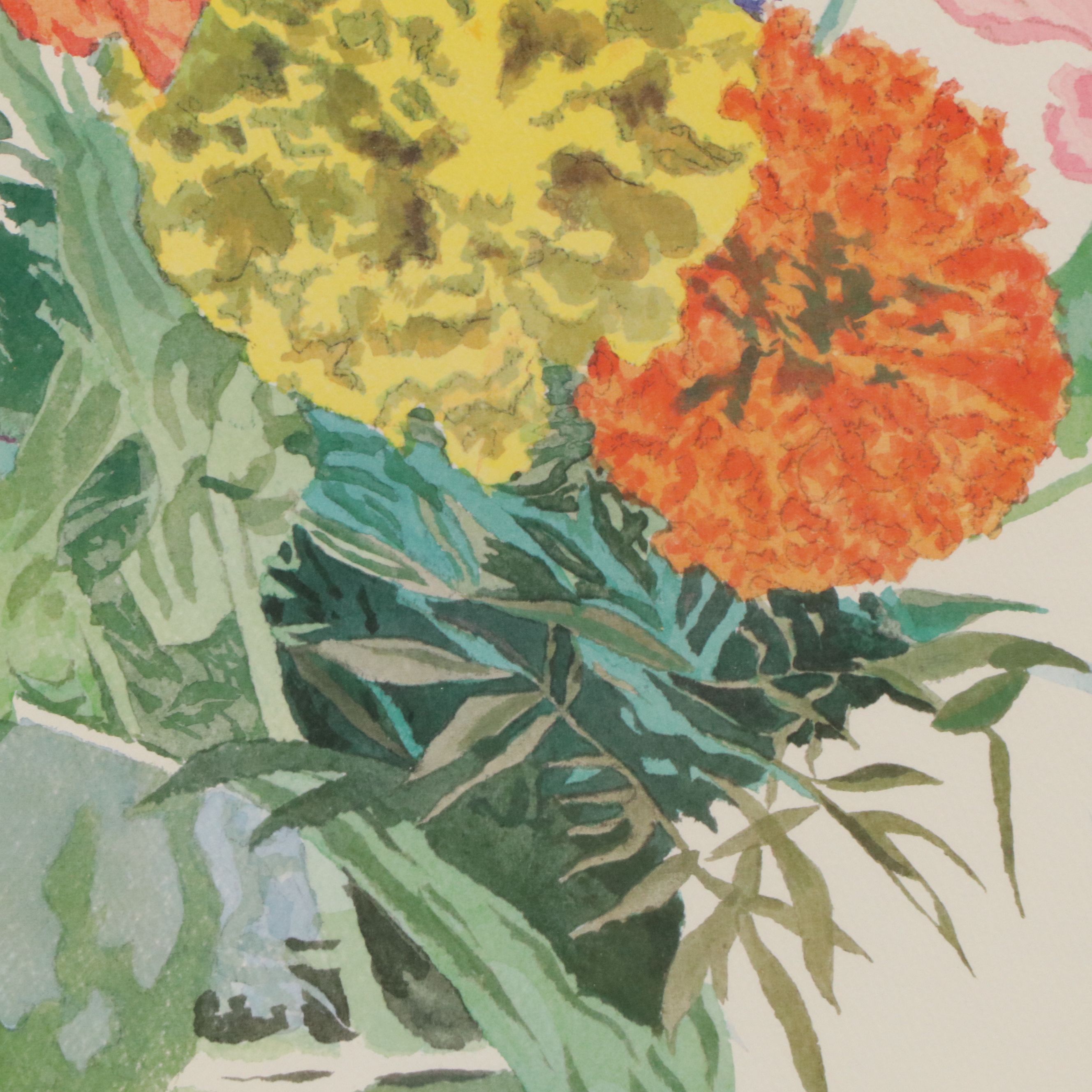 After Arthur Cady Offset Lithograph "The Country Bouquet"