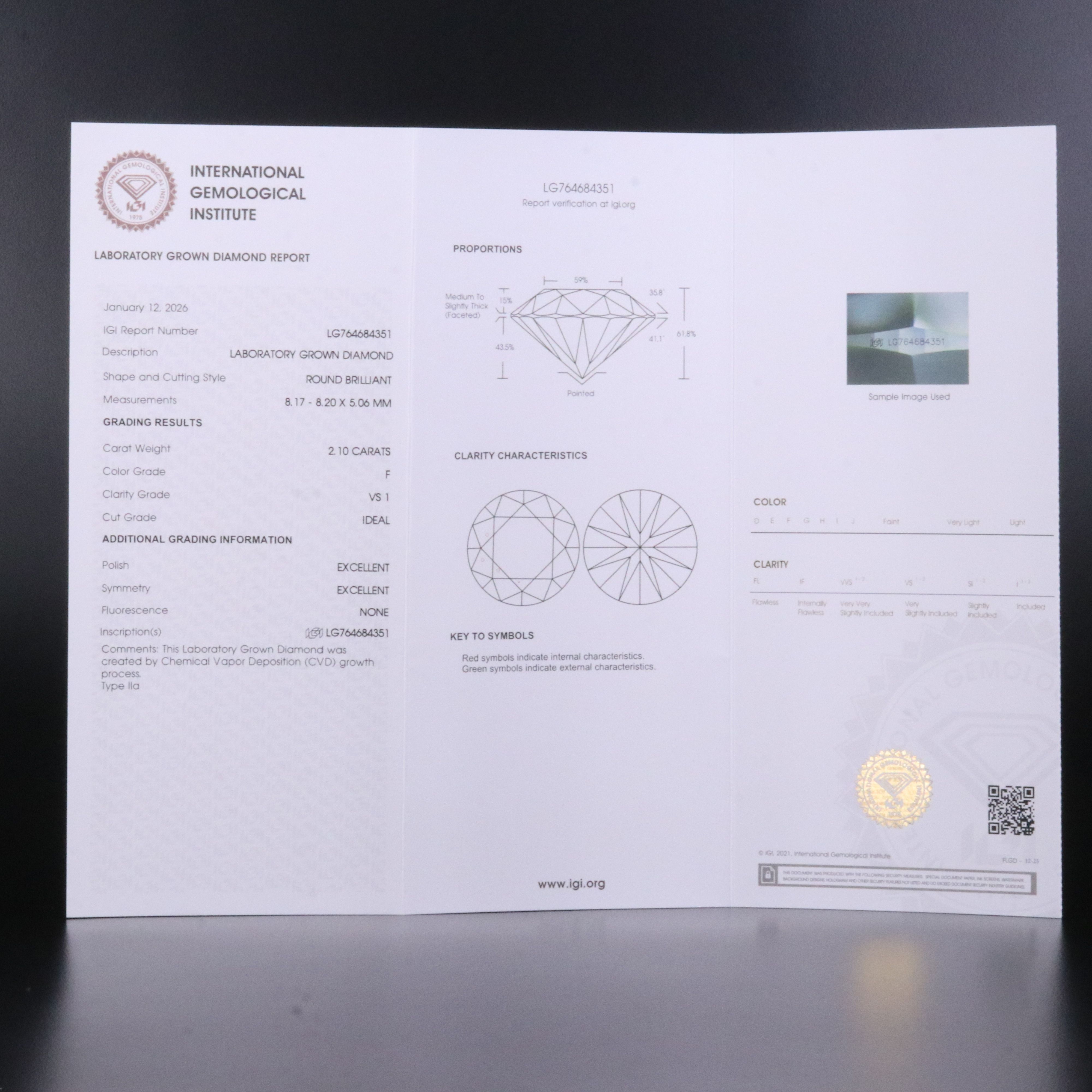 Loose 4.20 CTW Lab Grown Diamond Pair with IGI Reports