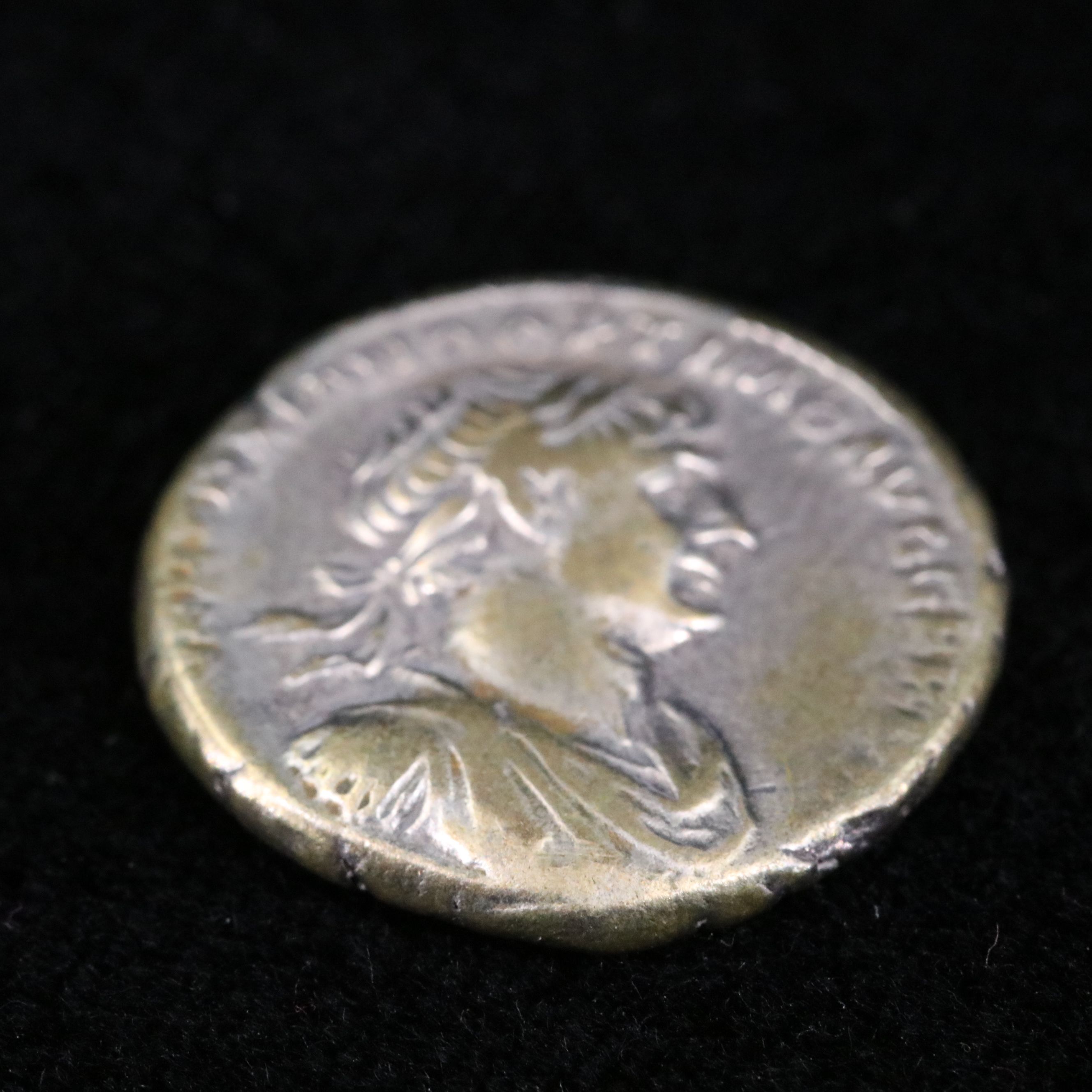 Ancient Roman Imperial AR Denarius Coin of Trajan, ca. 114 A.D.