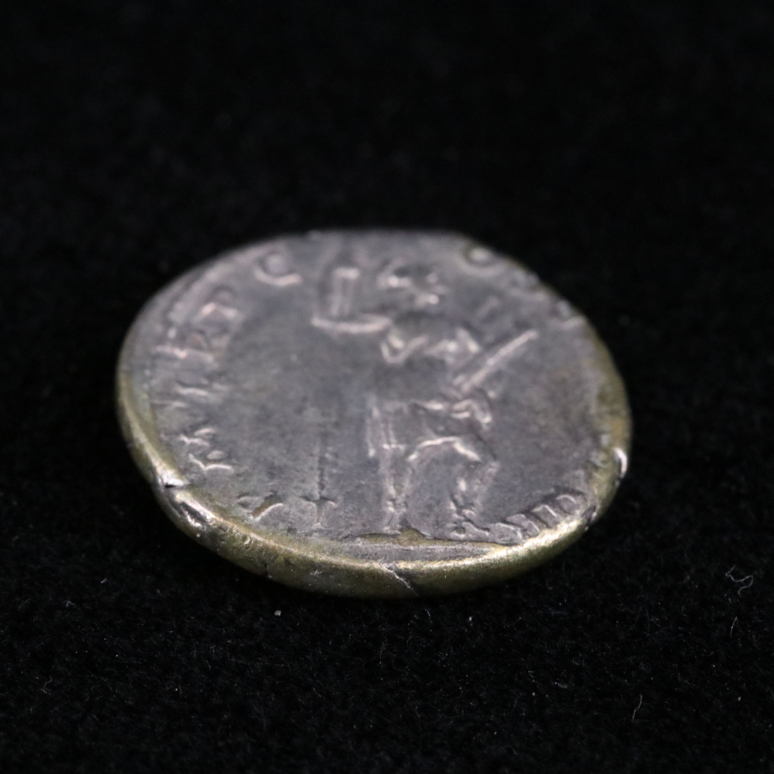 Ancient Roman Imperial AR Denarius Coin of Trajan, ca. 114 A.D.
