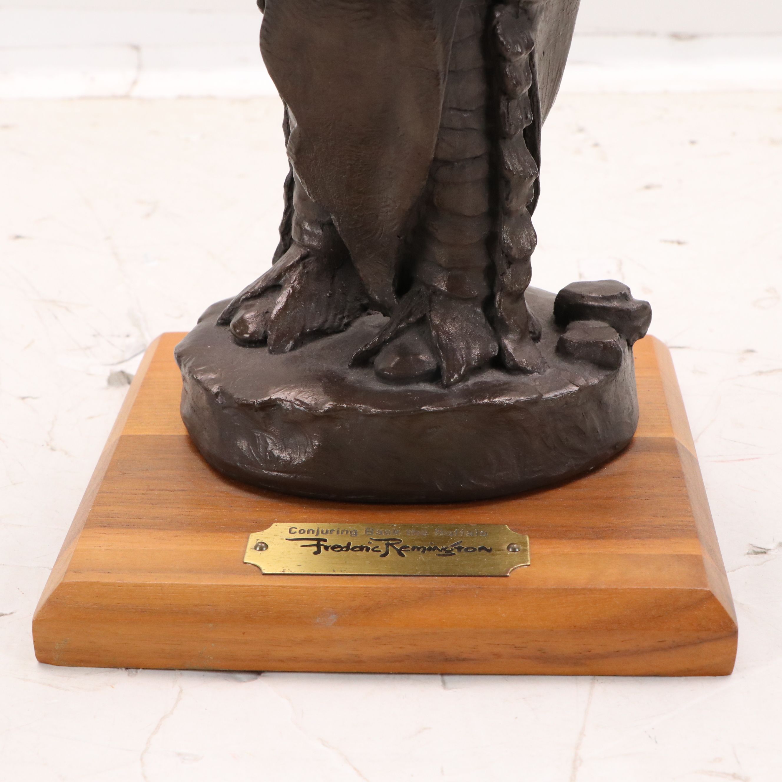 After Frederic Remington Plaster Sculpture "Conjuring Back the Buffalo," 1989