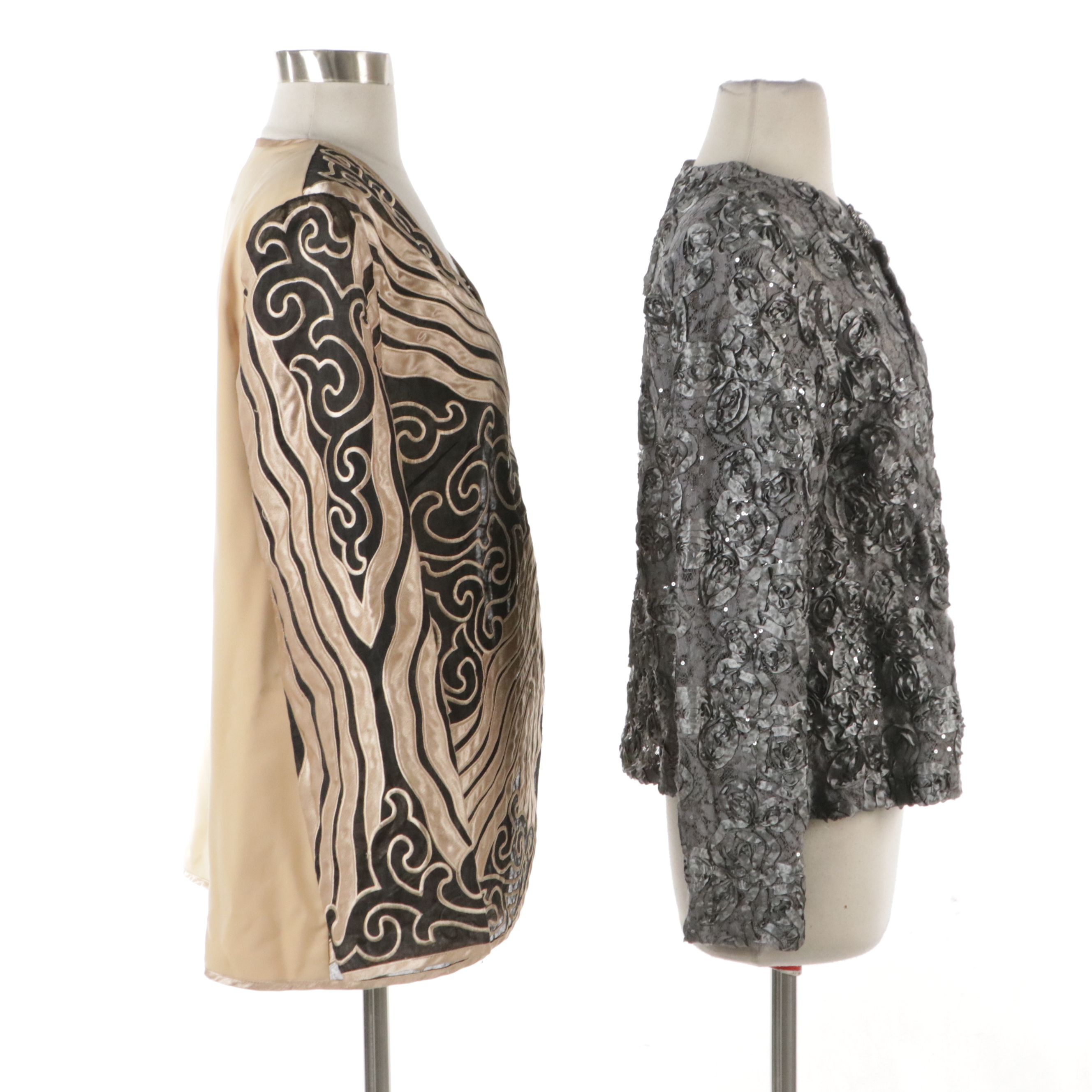 Cachet and Moshita Couture Embroidered and Ribbon Work Occasion Jackets