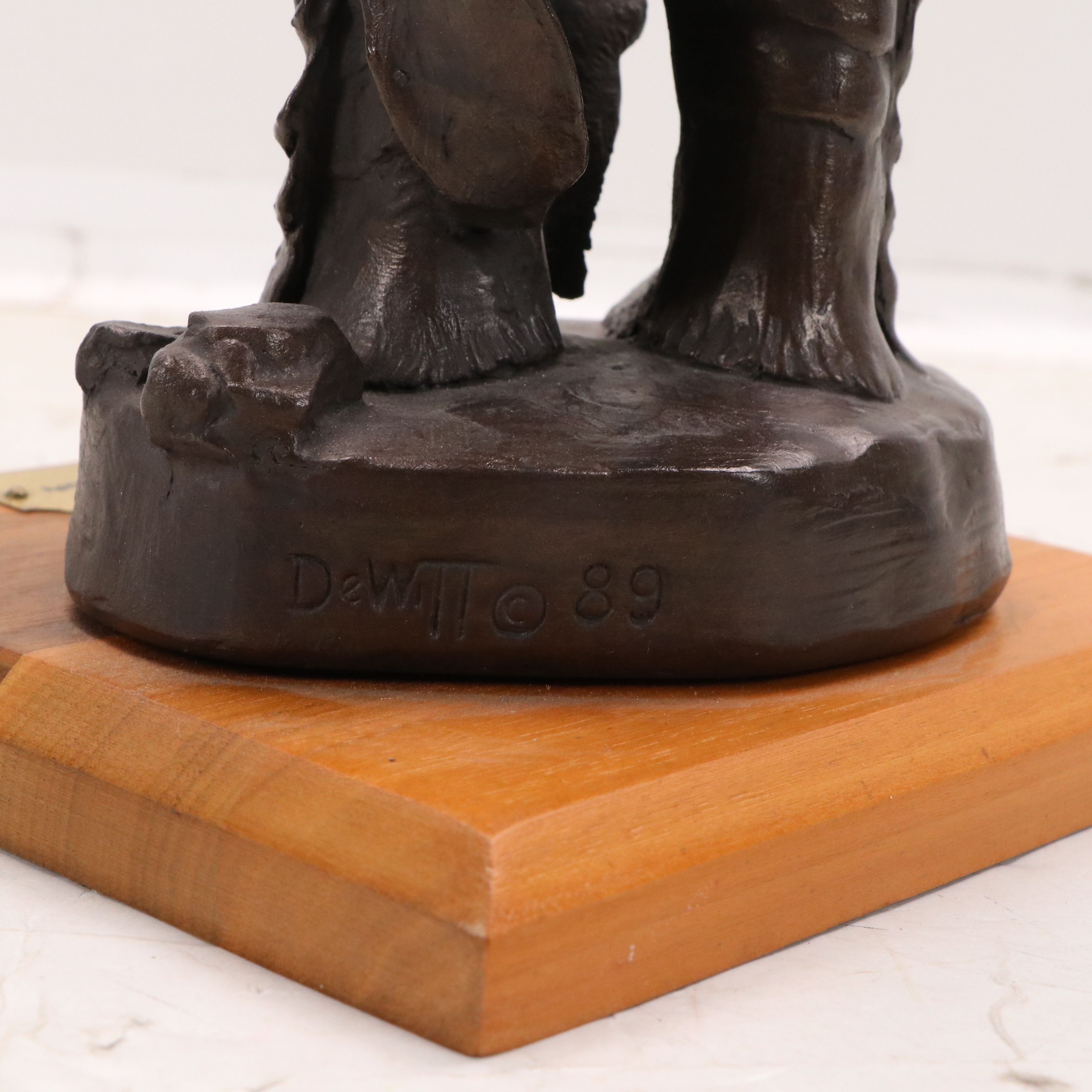 After Frederic Remington Plaster Sculpture "Conjuring Back the Buffalo," 1989