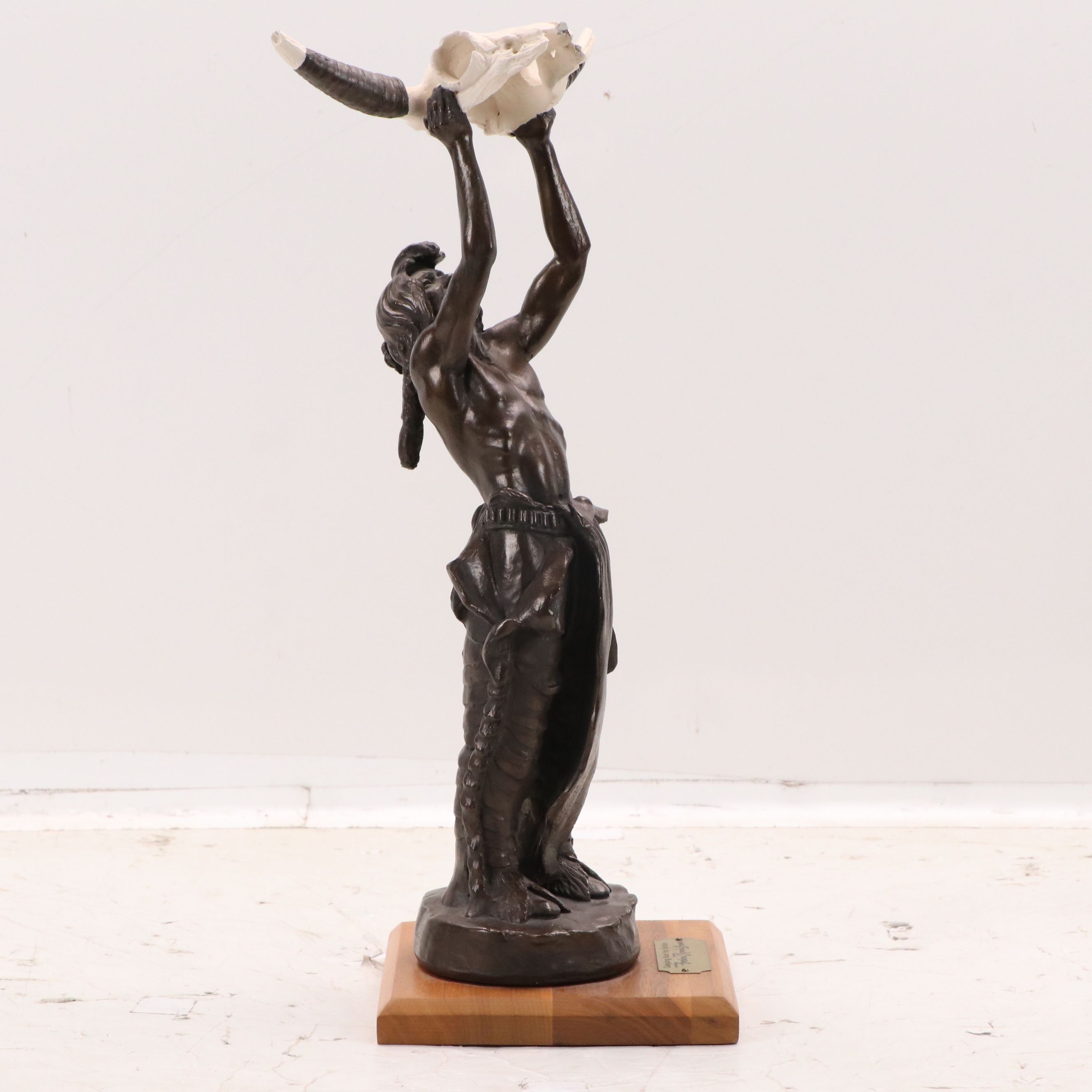 After Frederic Remington Plaster Sculpture "Conjuring Back the Buffalo," 1989