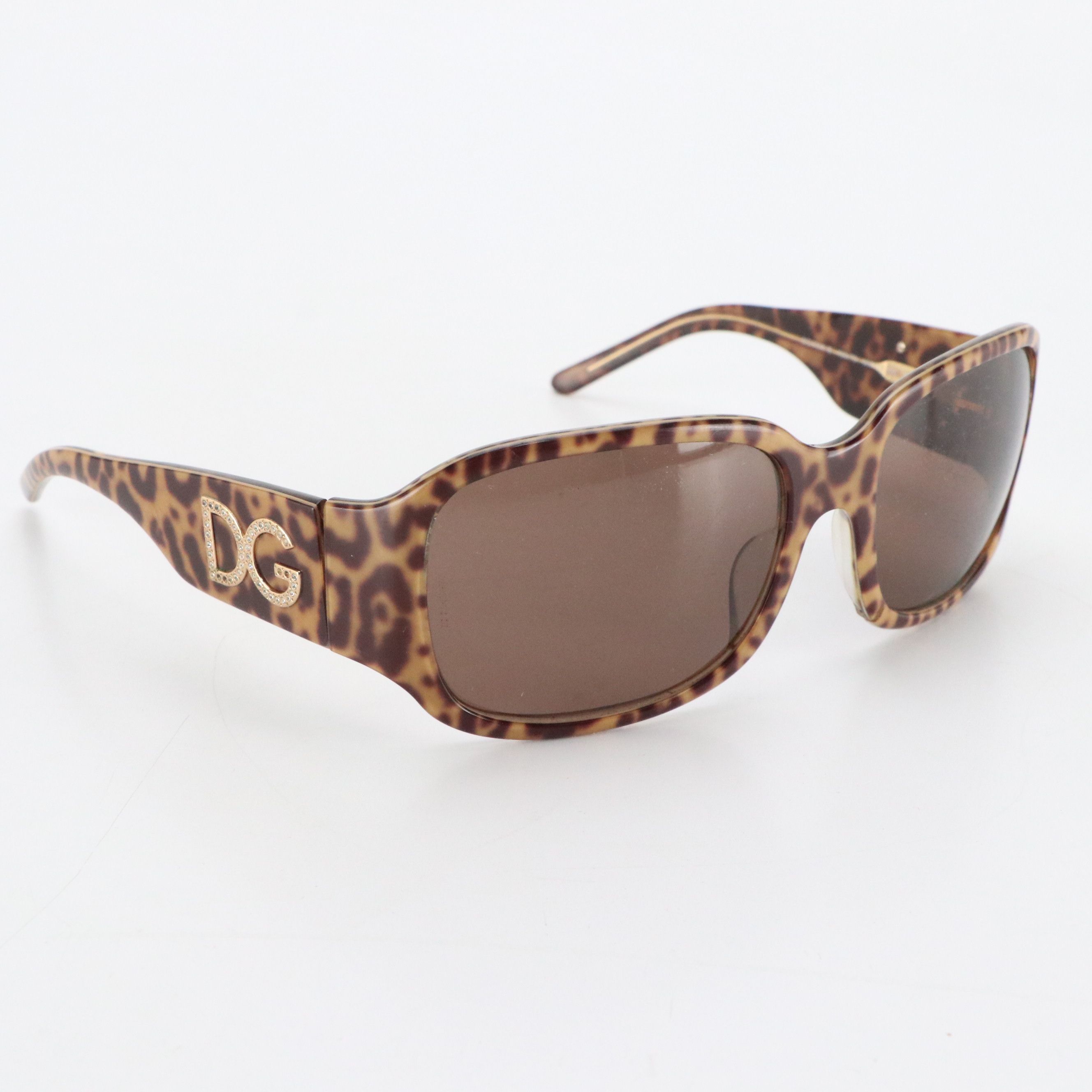 Dolce & Gabbana 6038 Crystal Leopard Print Sunglasses