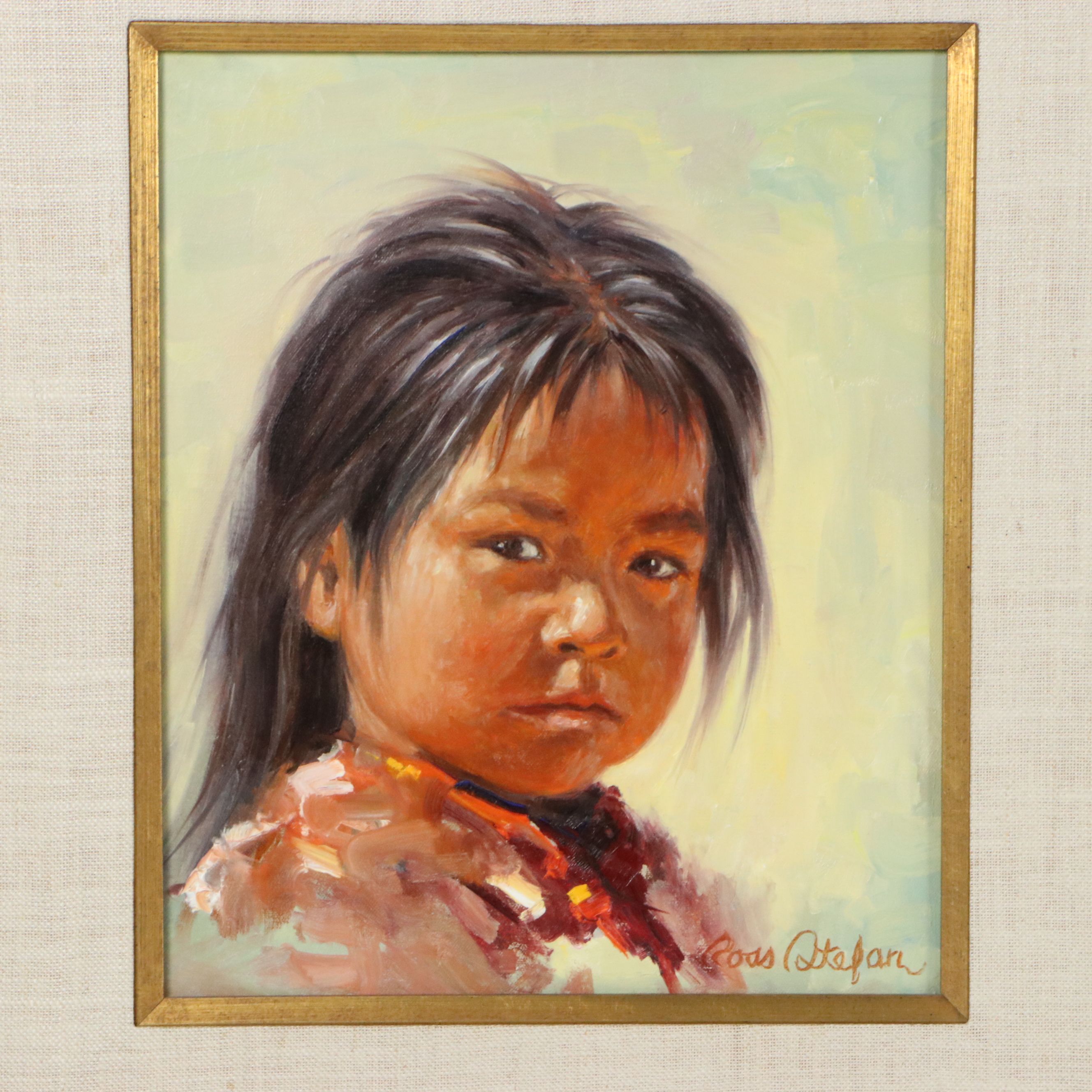 Ross Stefan Portrait Oil Paintings "Taos Girl & Boy"