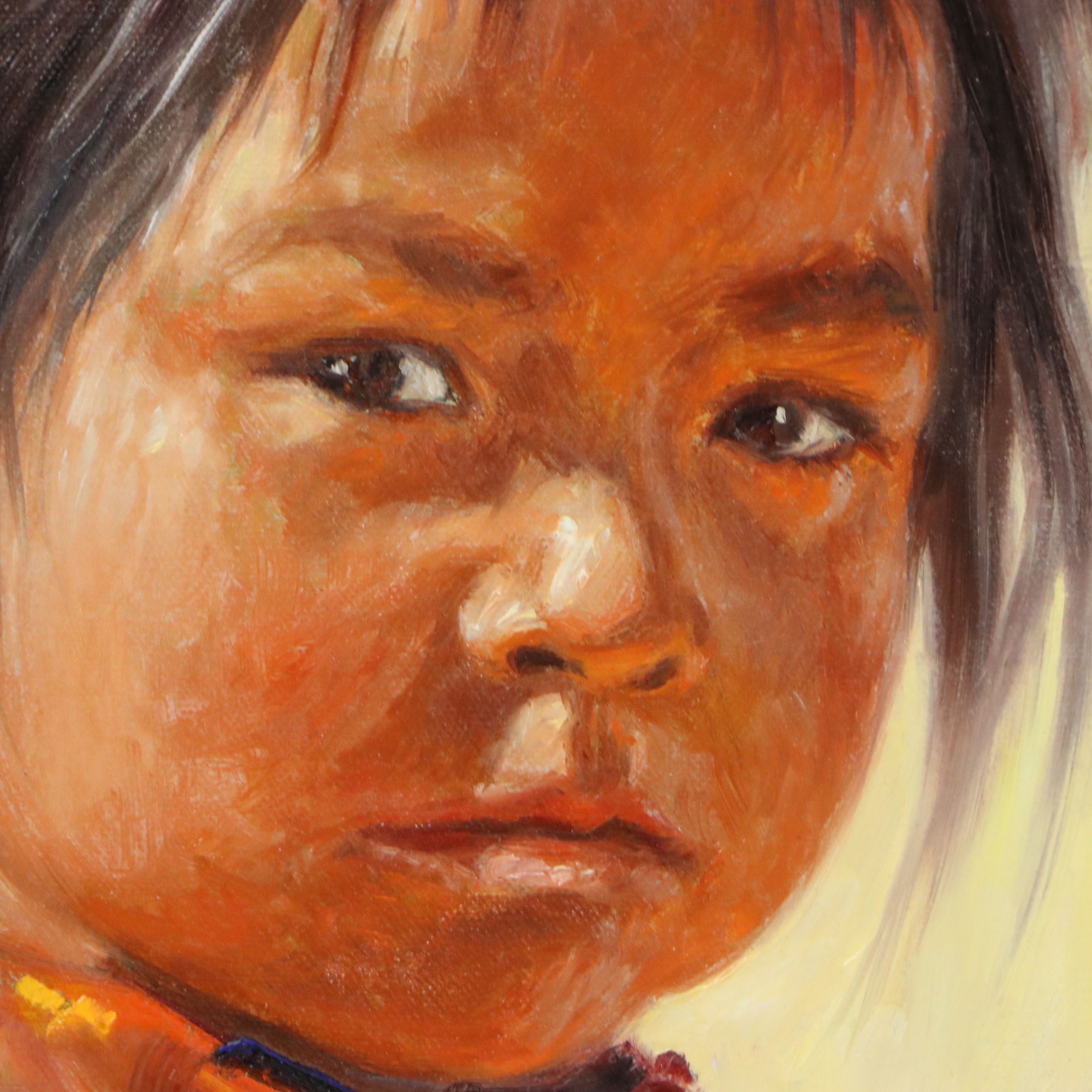 Ross Stefan Portrait Oil Paintings "Taos Girl & Boy"