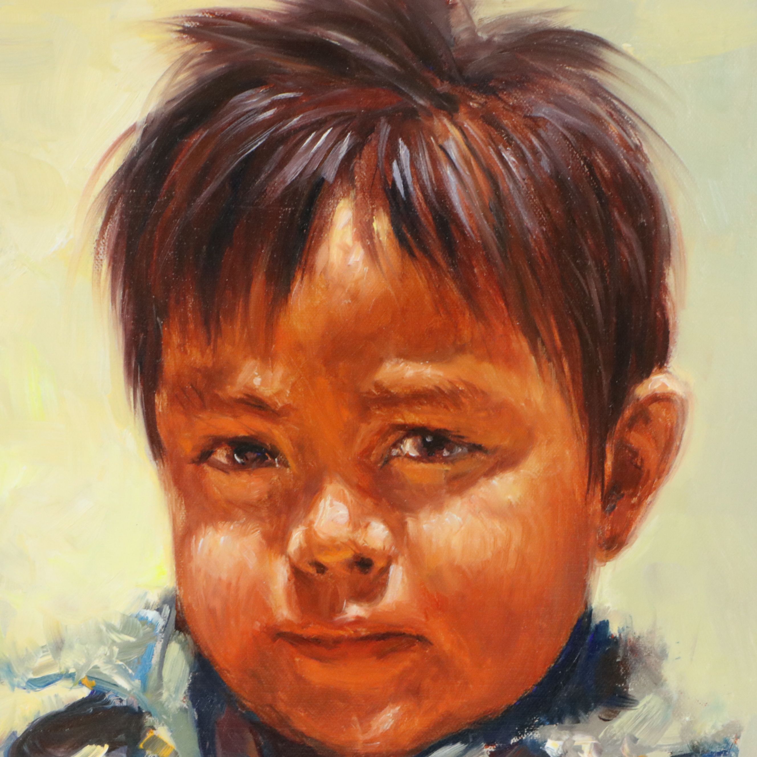 Ross Stefan Portrait Oil Paintings "Taos Girl & Boy"