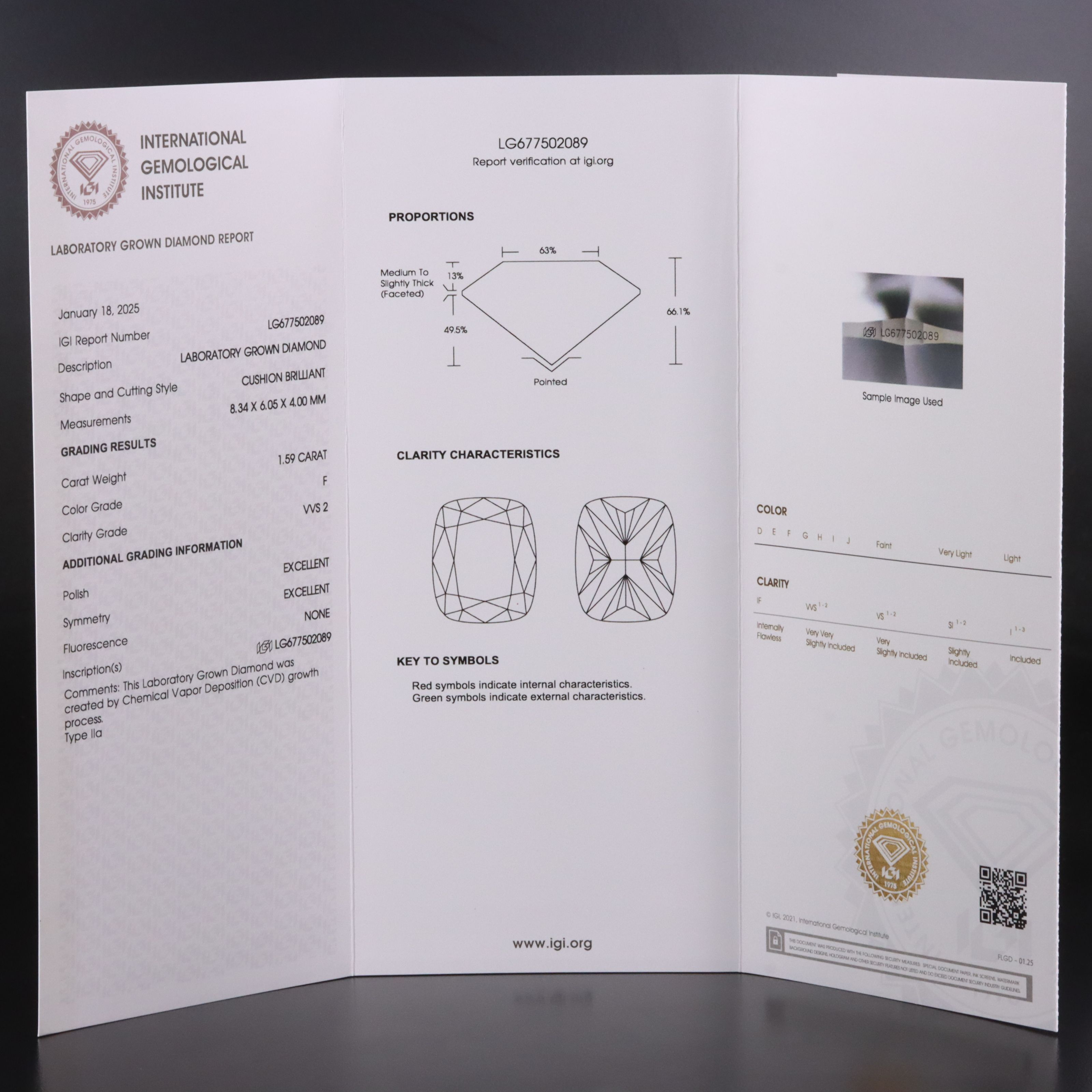 Loose 3.18 CTW Matched Pair Lab Grown Diamonds with IGI Reports